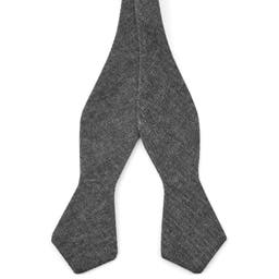 Grey Cotton Self-Tie Bow Tie