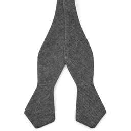 Grey Cotton Self-Tie Bow Tie