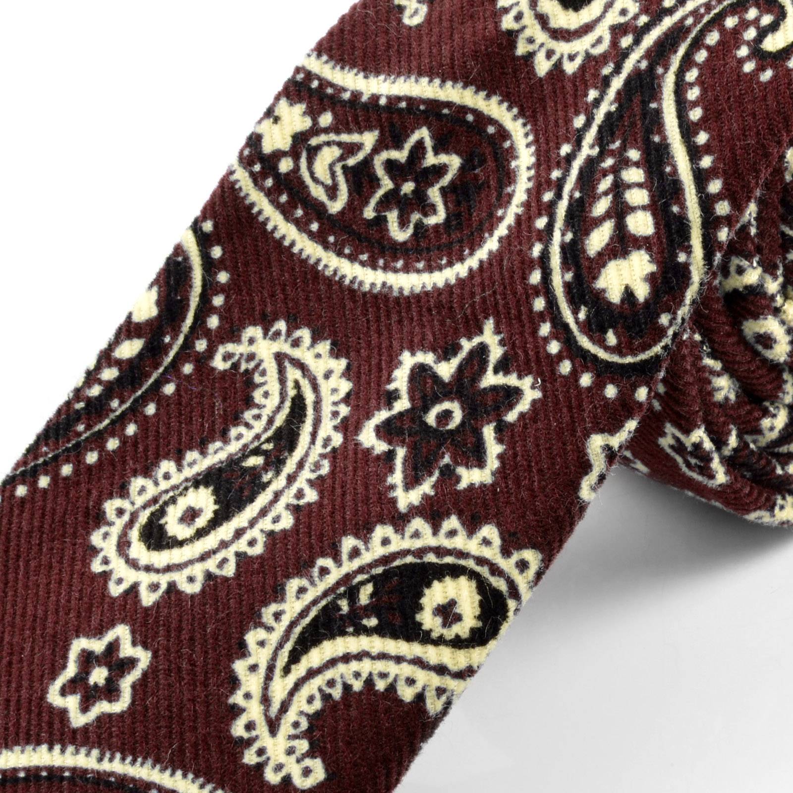 Bordeaux Paisley Samtkrawatte - 2