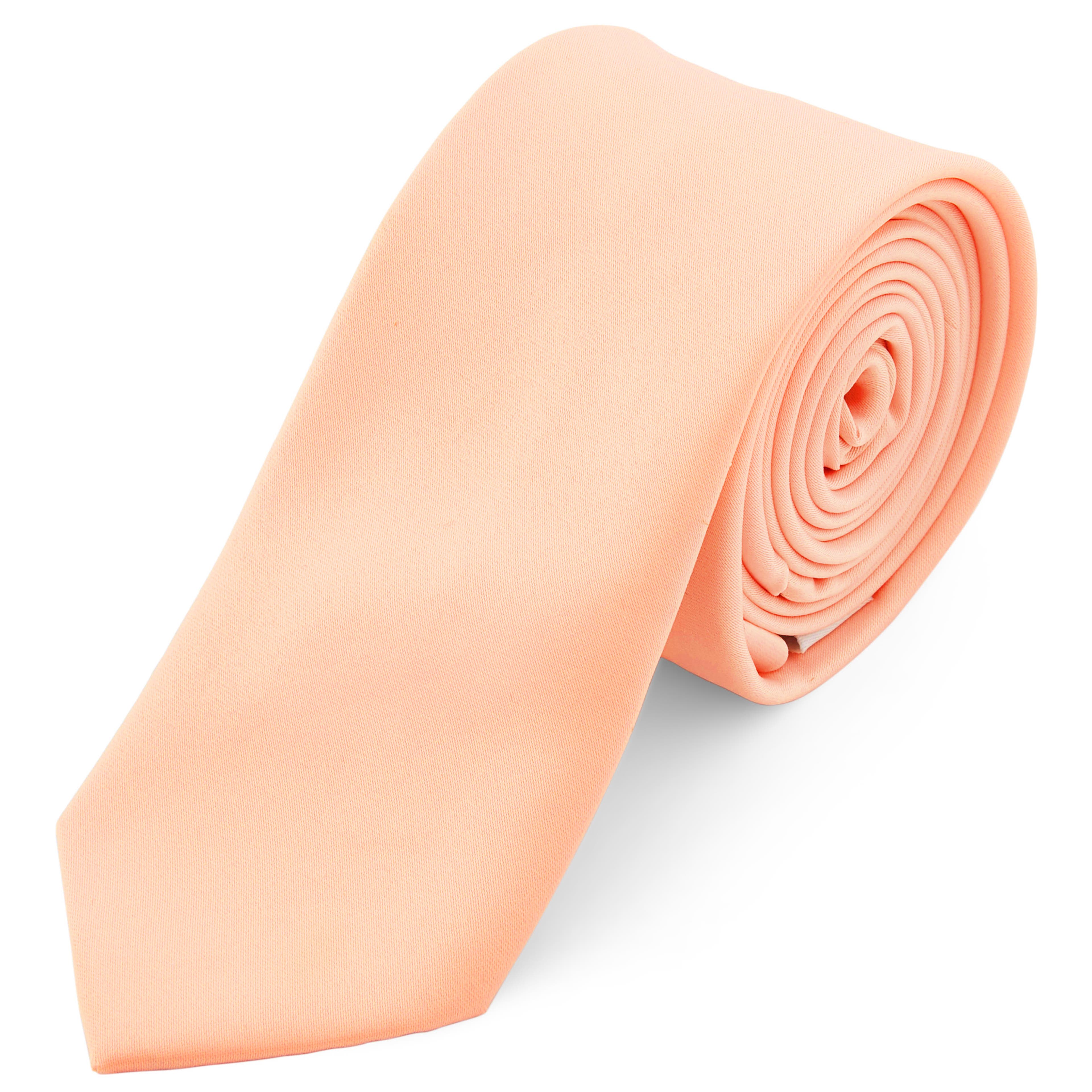 Cravată Basic roz somon 6 cm