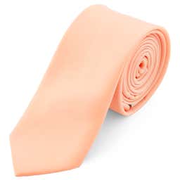 Basic Salmon Pink Polyester Tie