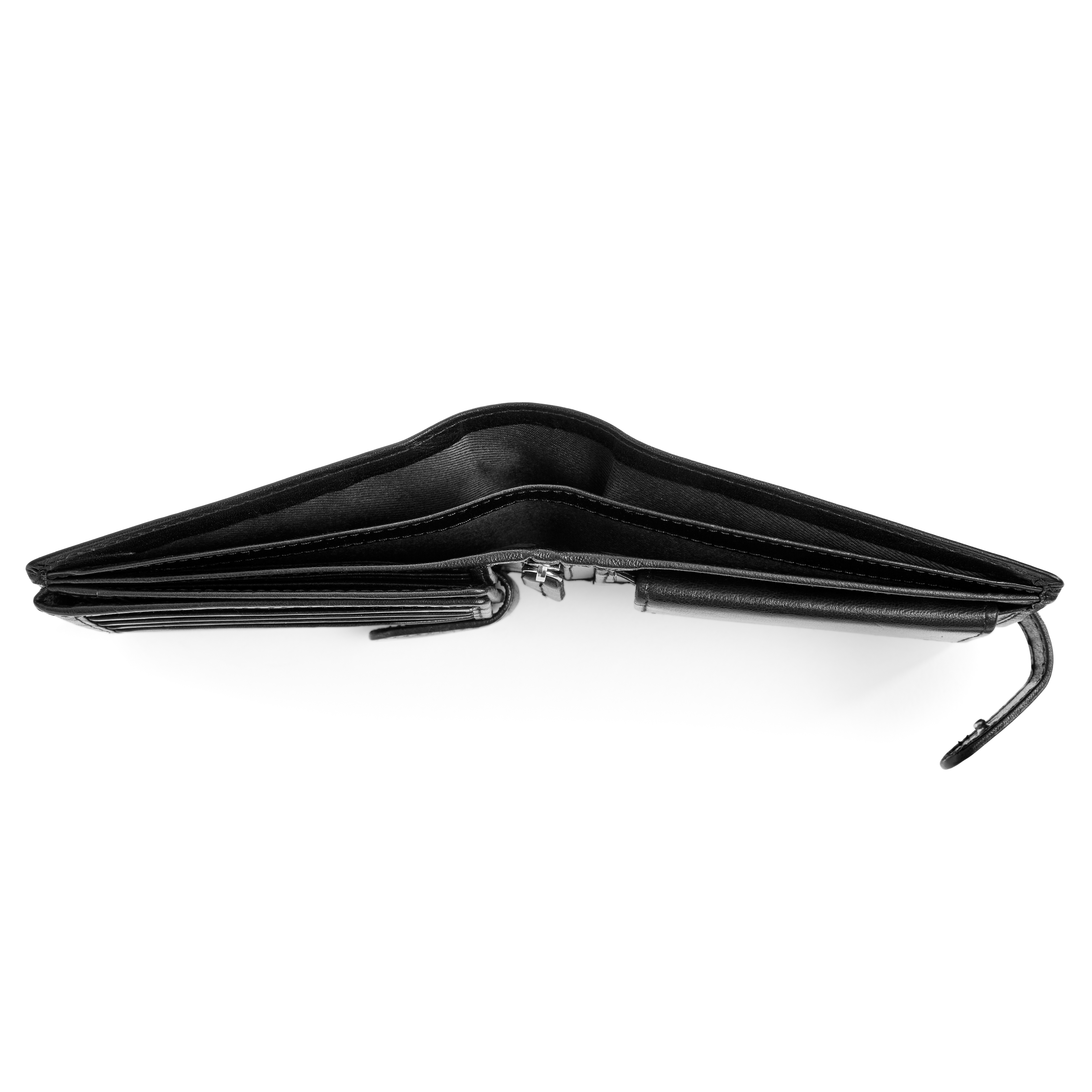 Black Ergonomic Leather Wallet - 13