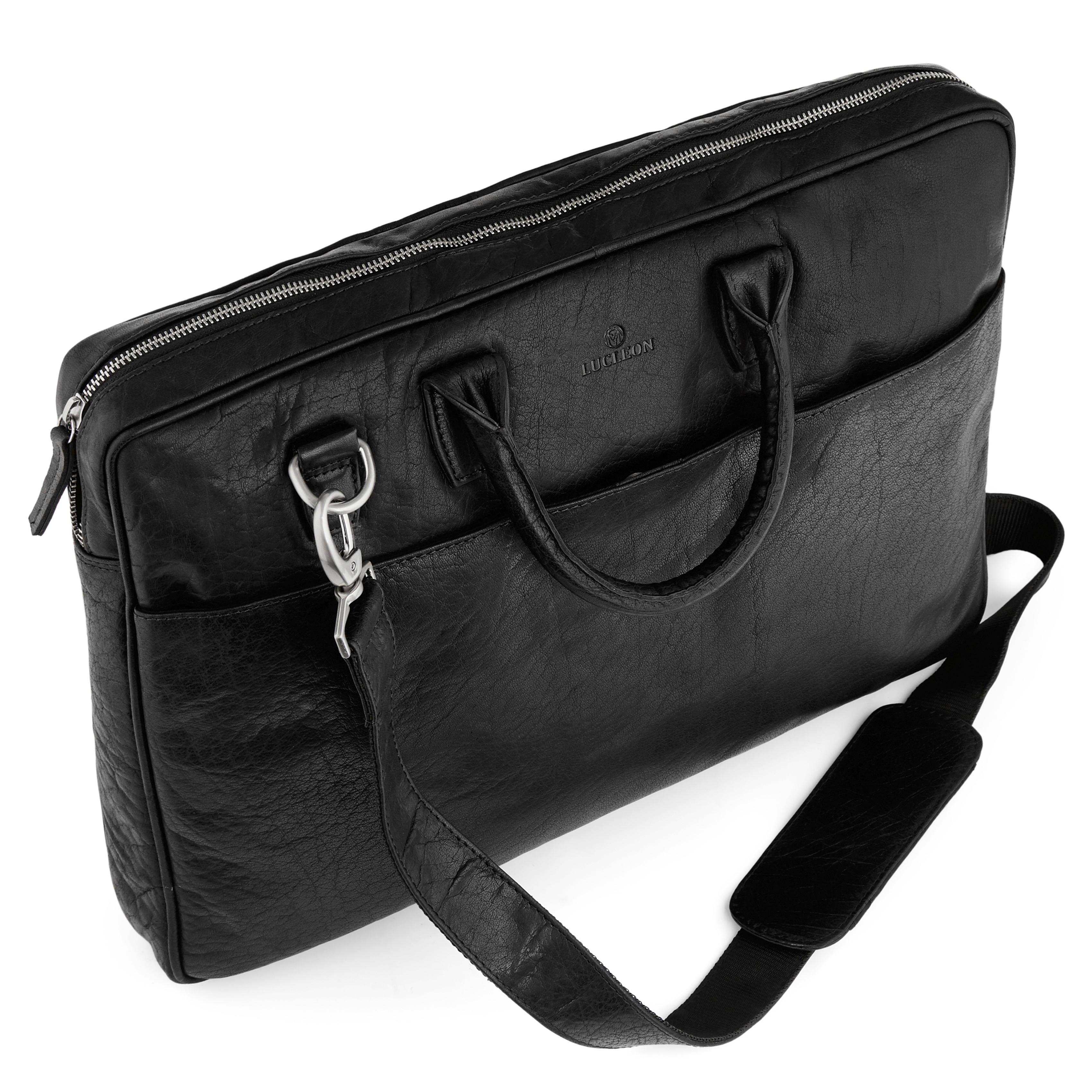 Montreal Dünne Schwarze Executive Ledertasche 17 Zoll - 6