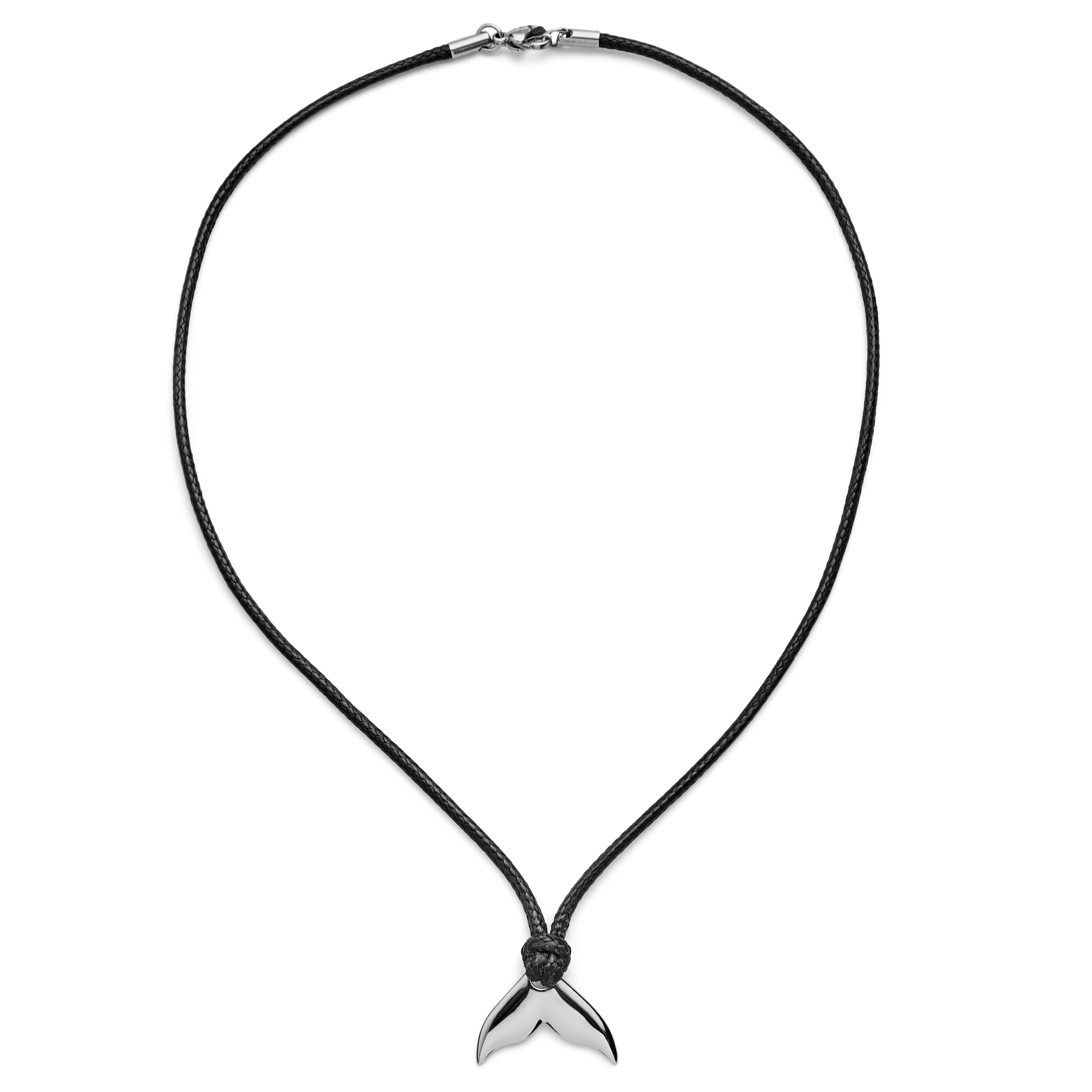 Gravel | Stainless Steel Whale Tail Cord Necklace - 3