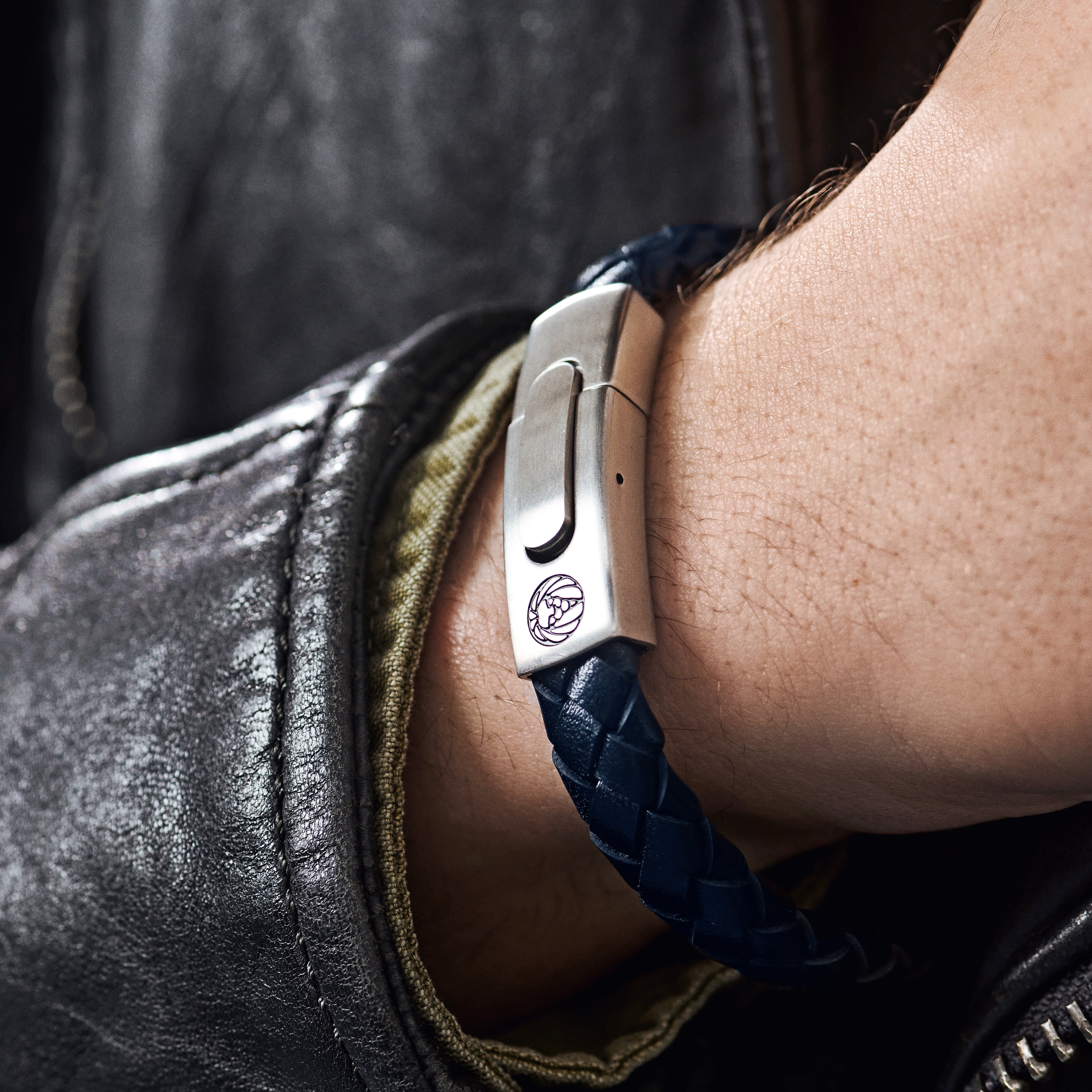 Bracciale Bolo in pelle blu - 2