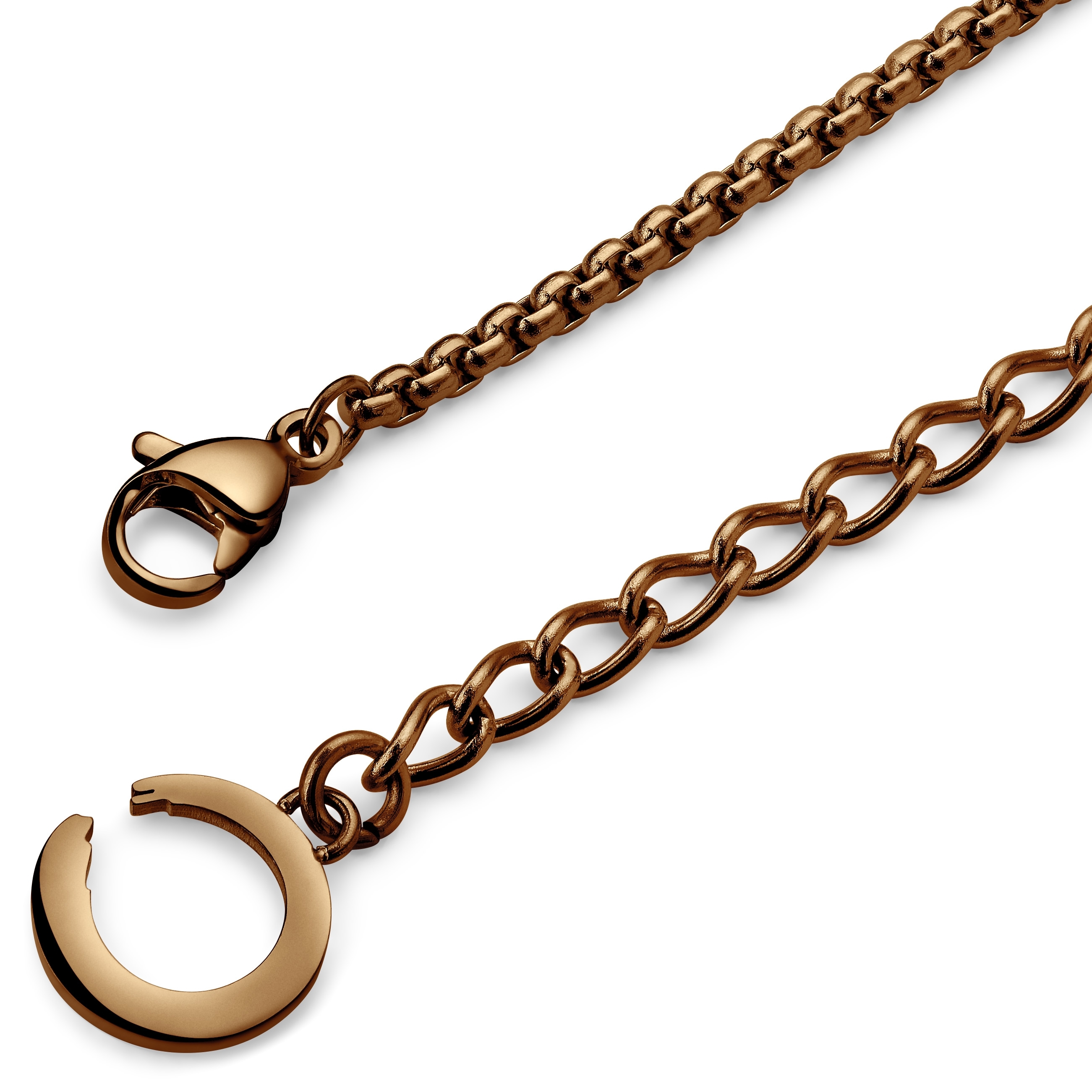 Fahrenheit | Copper-Tone Stainless Steel Melting Peace Box Chain Necklace - 3