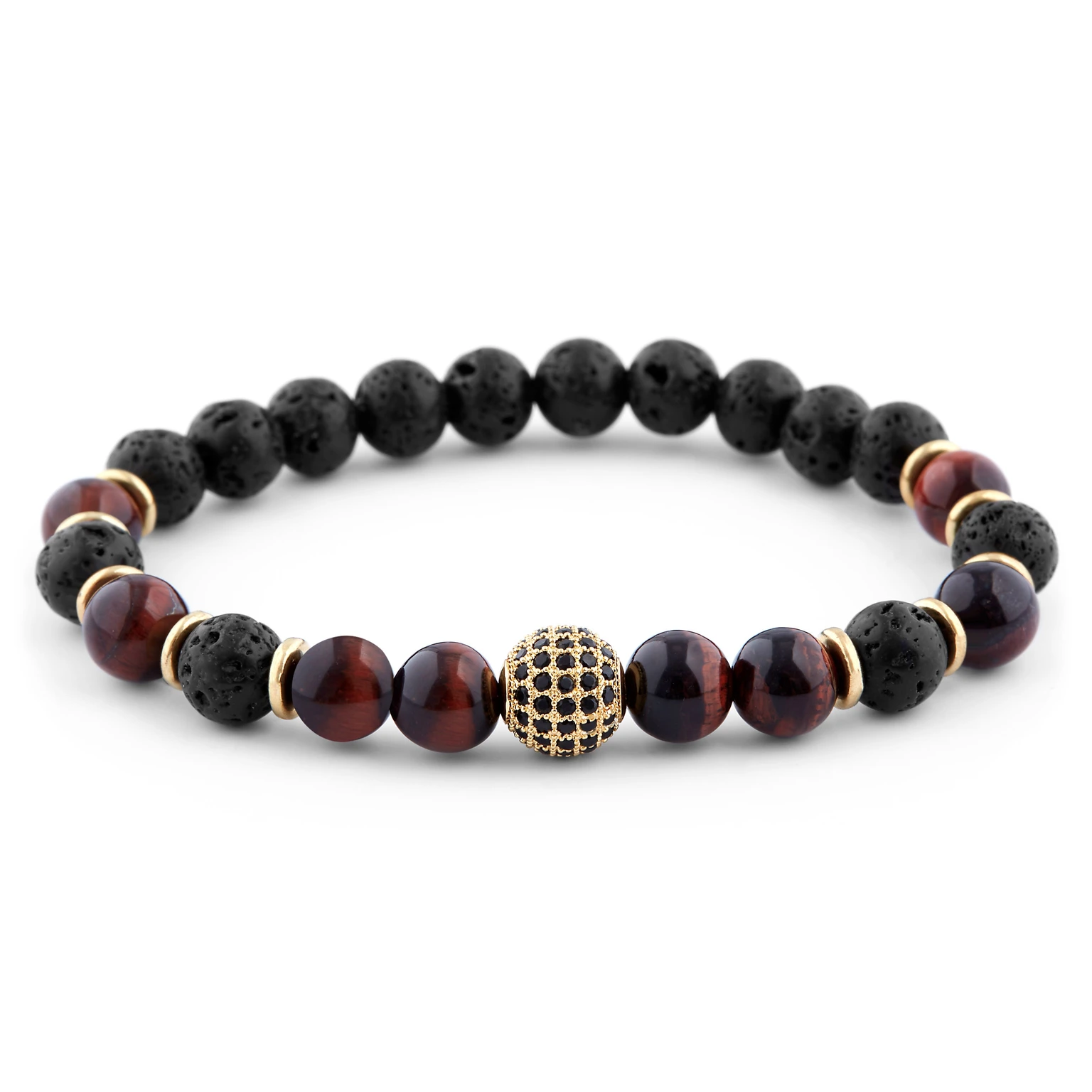 Βραχιόλι με Χάντρες Black & Red Royal Lava Βραχιόλι με Χάντρες Black & Red Royal Lava