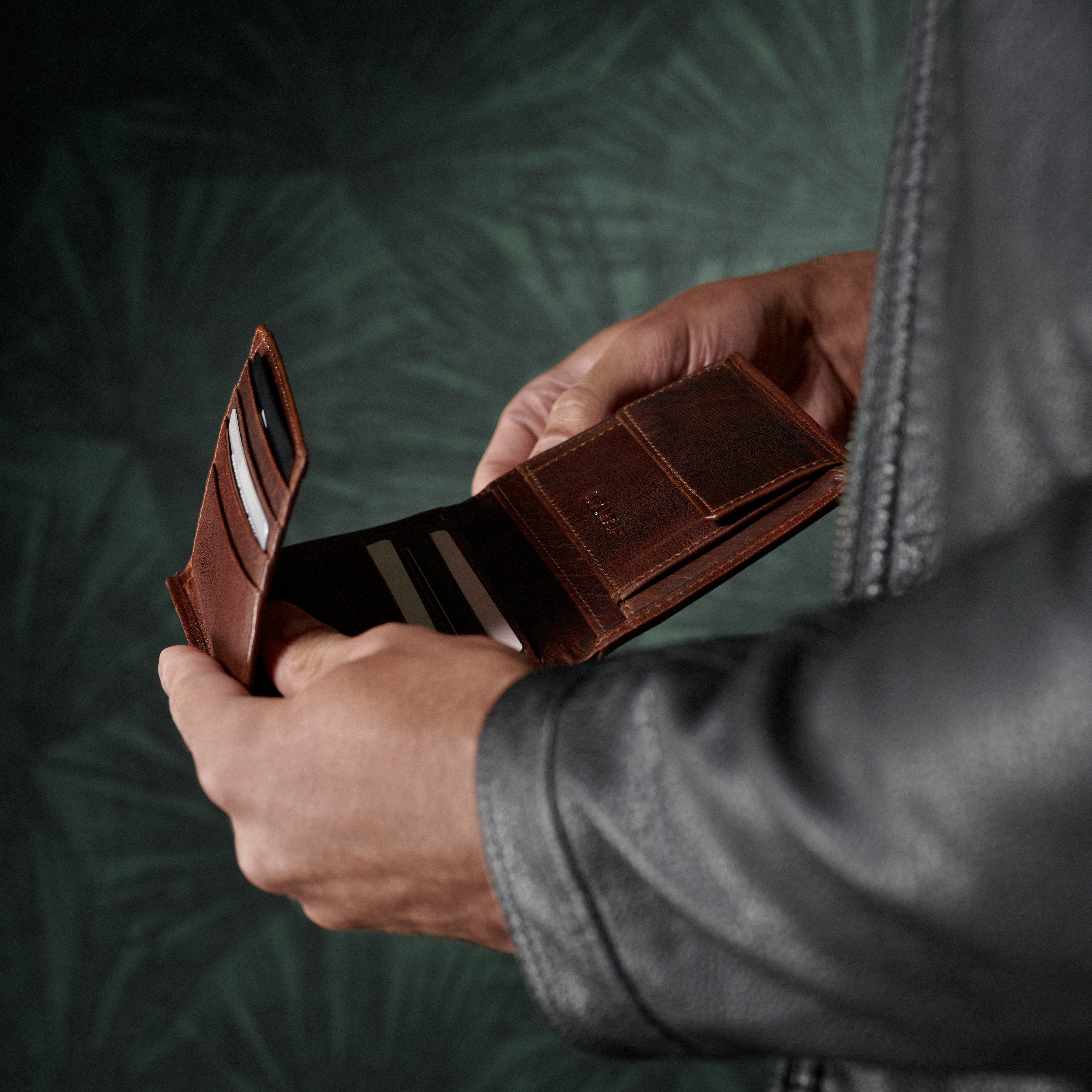 Montreal Karkea ruskea RFID nahkalompakko - 4