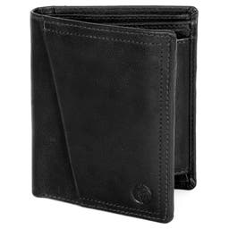 Montreal rustikálna čierna RFID kožená peňaženka