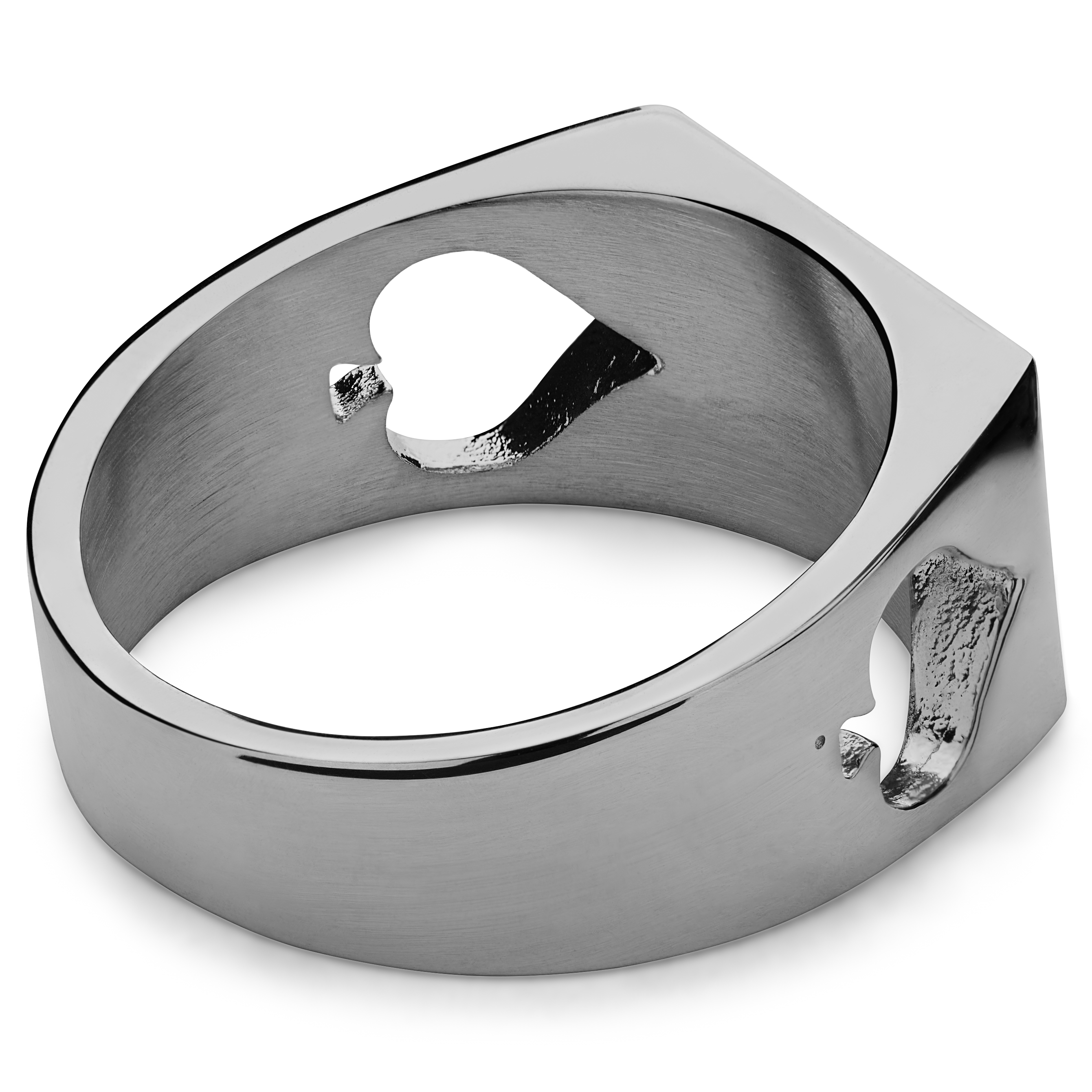 Ace | Pečatný prsteň v striebornej farbe s pikovým esom - 6