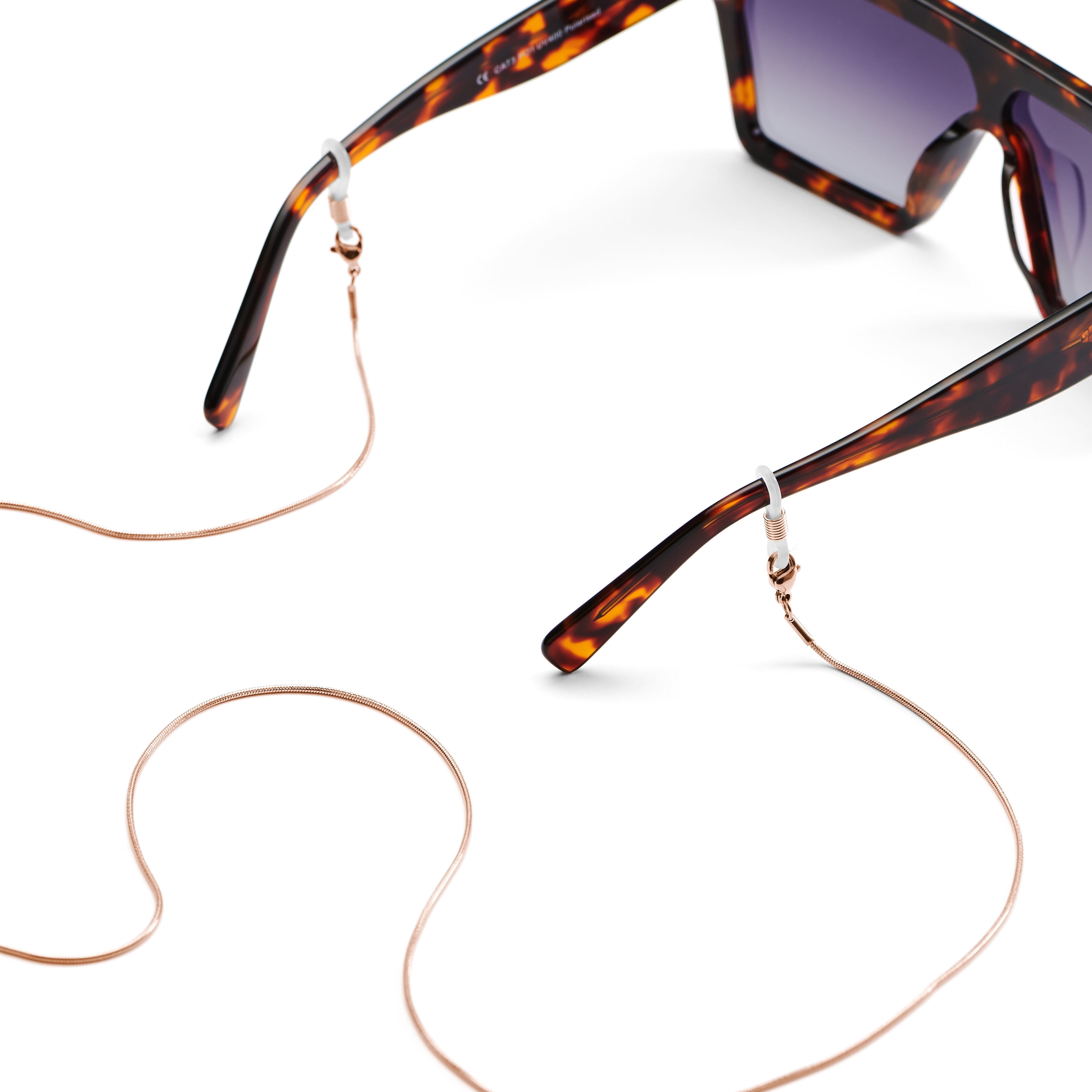 Rose Gold-Tone Stainless Steel Snake Sunglasses Chain  - 4