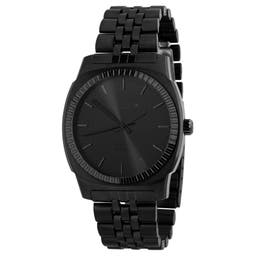Major | Black Minimalist Stainless Steel Watch With Black Dial