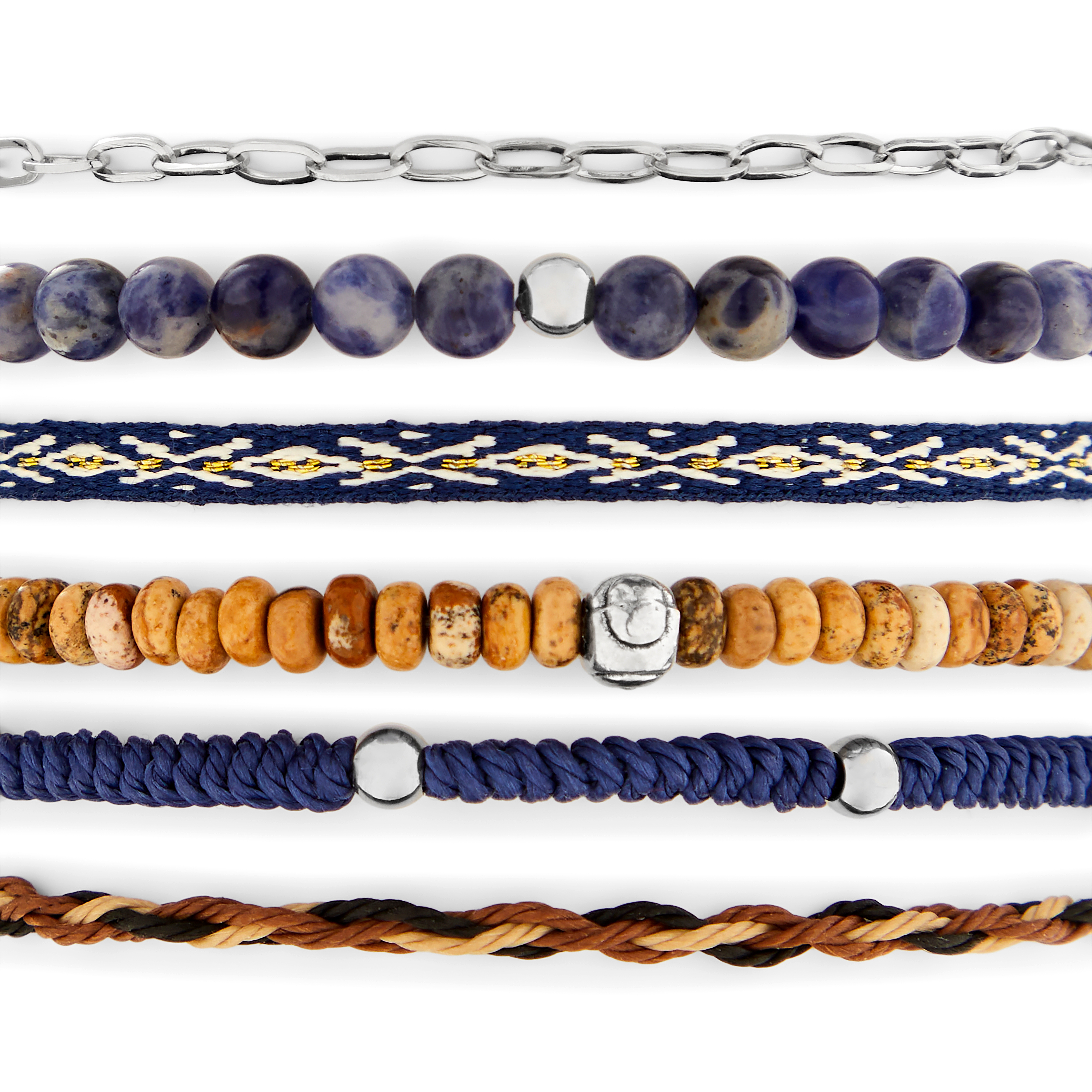 Amalfi | Marsala Marina Set de 6 bracelets sable bleu - 3