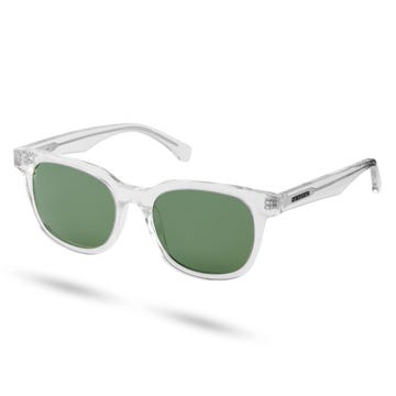Thea | Clear & Forest Green Sunglasses