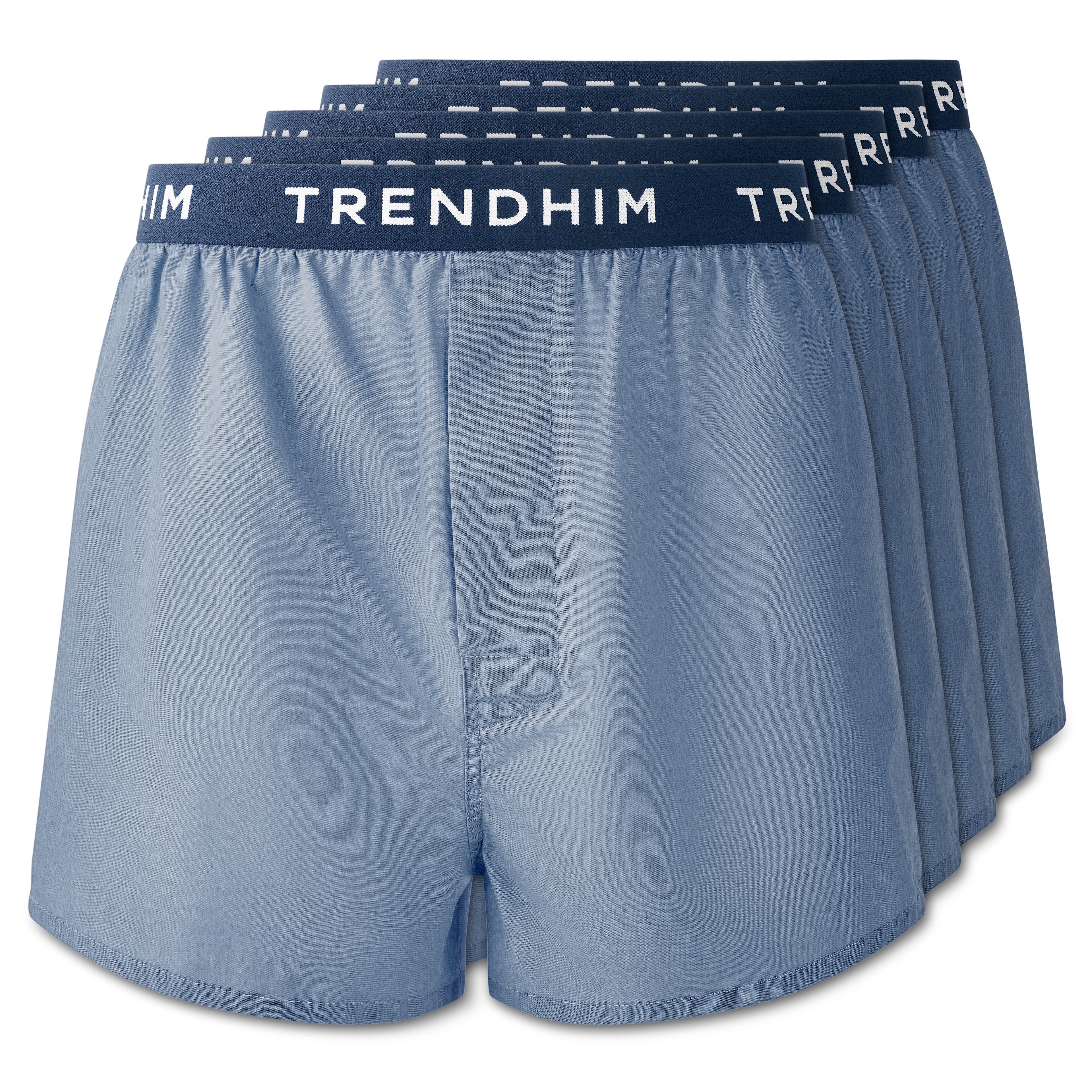 AirFeel | Set van 5 loszittende katoenen boxershorts in marineblauw en lichtblauw AirFeel | Set van 5 loszittende katoenen boxershorts in marineblauw en lichtblauw