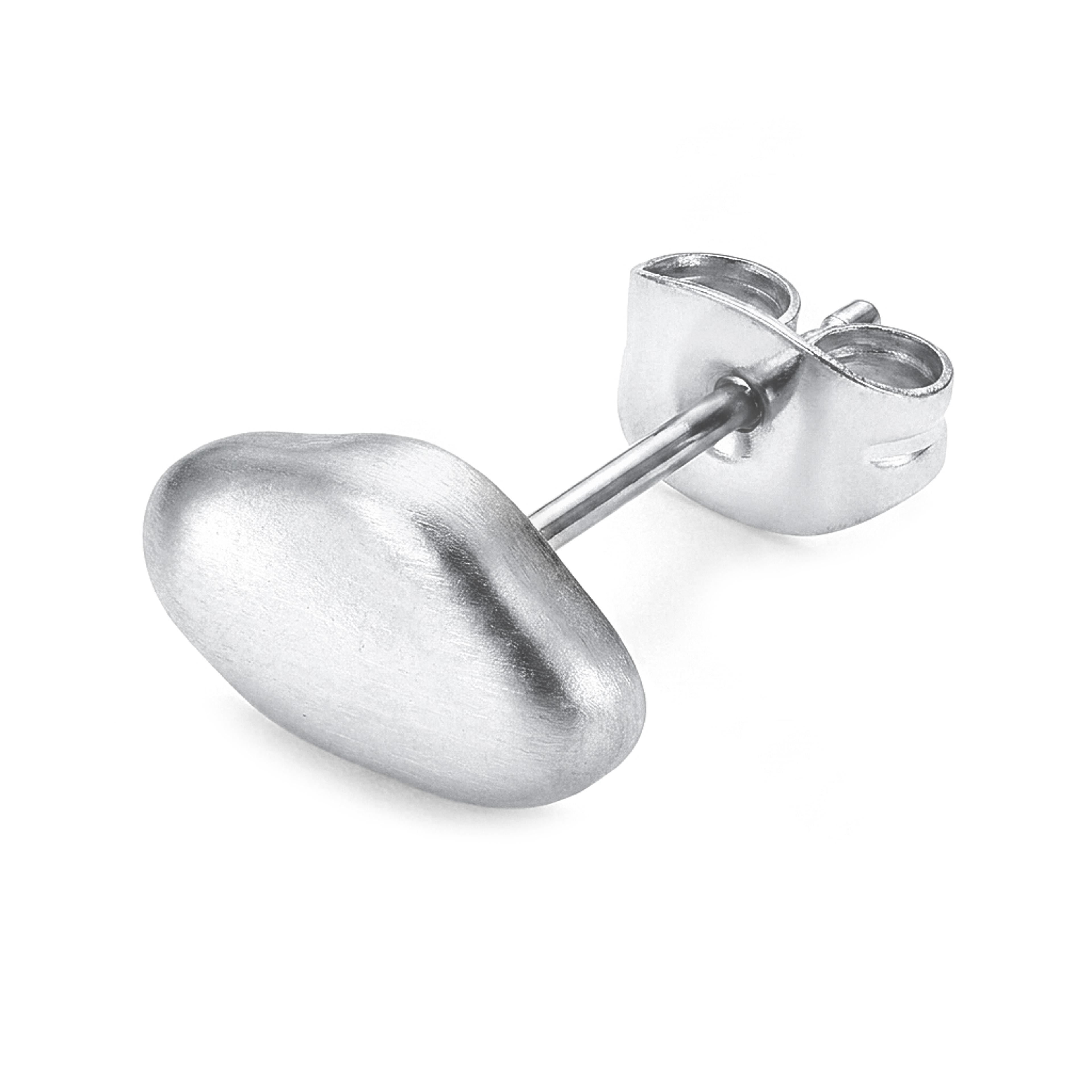 Organic | Fleck Orecchino a bottone in acciaio inossidabile placcato in argento Organic | Fleck Orecchino a bottone in acciaio inossidabile placcato in argento