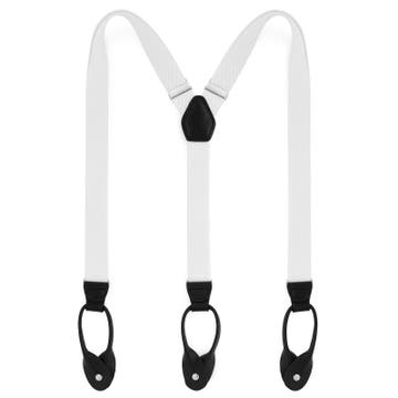 Split White Split Button Suspenders Split White Split Button Suspenders