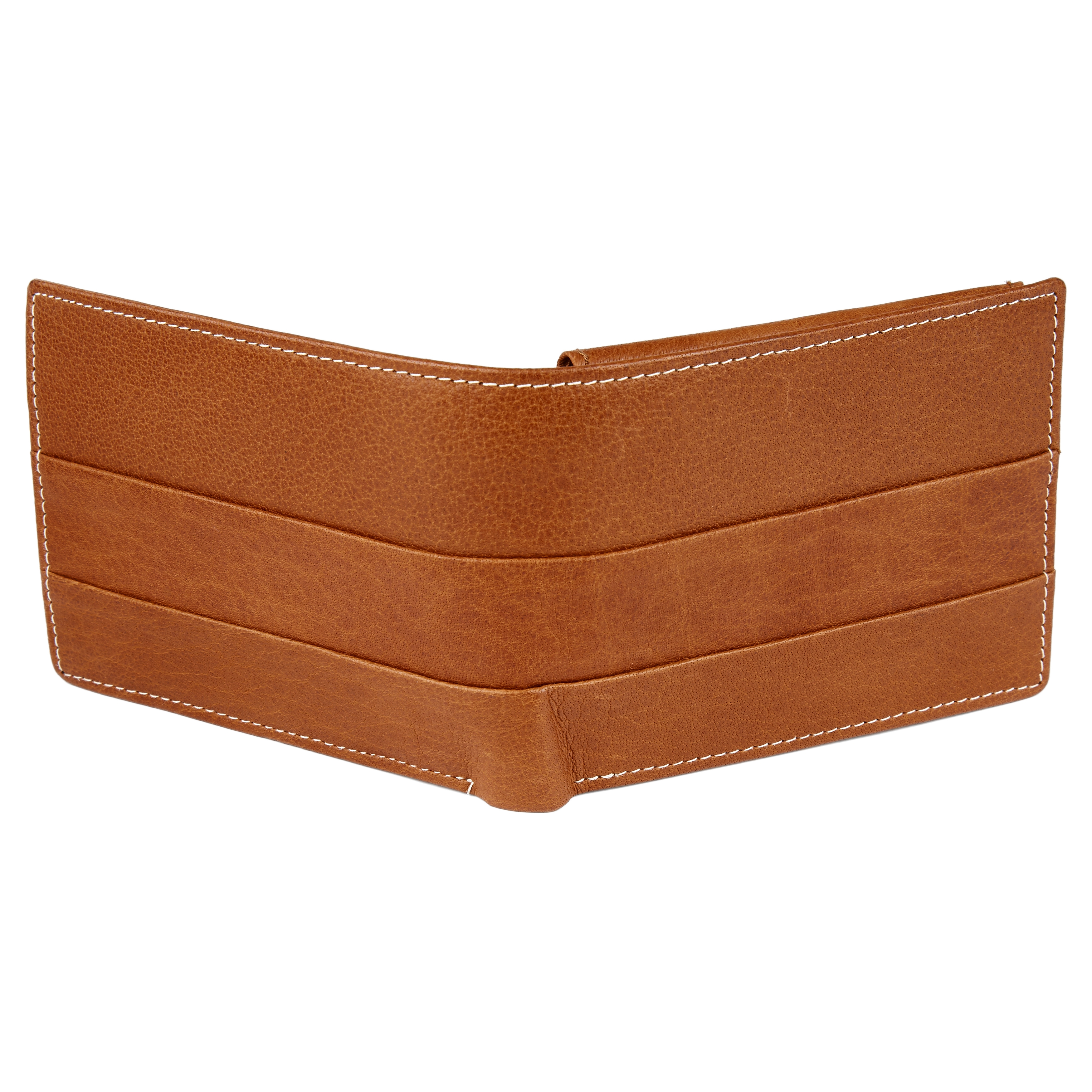 Jasnobrązowy skórzany plisowany portfel Oxford - 3