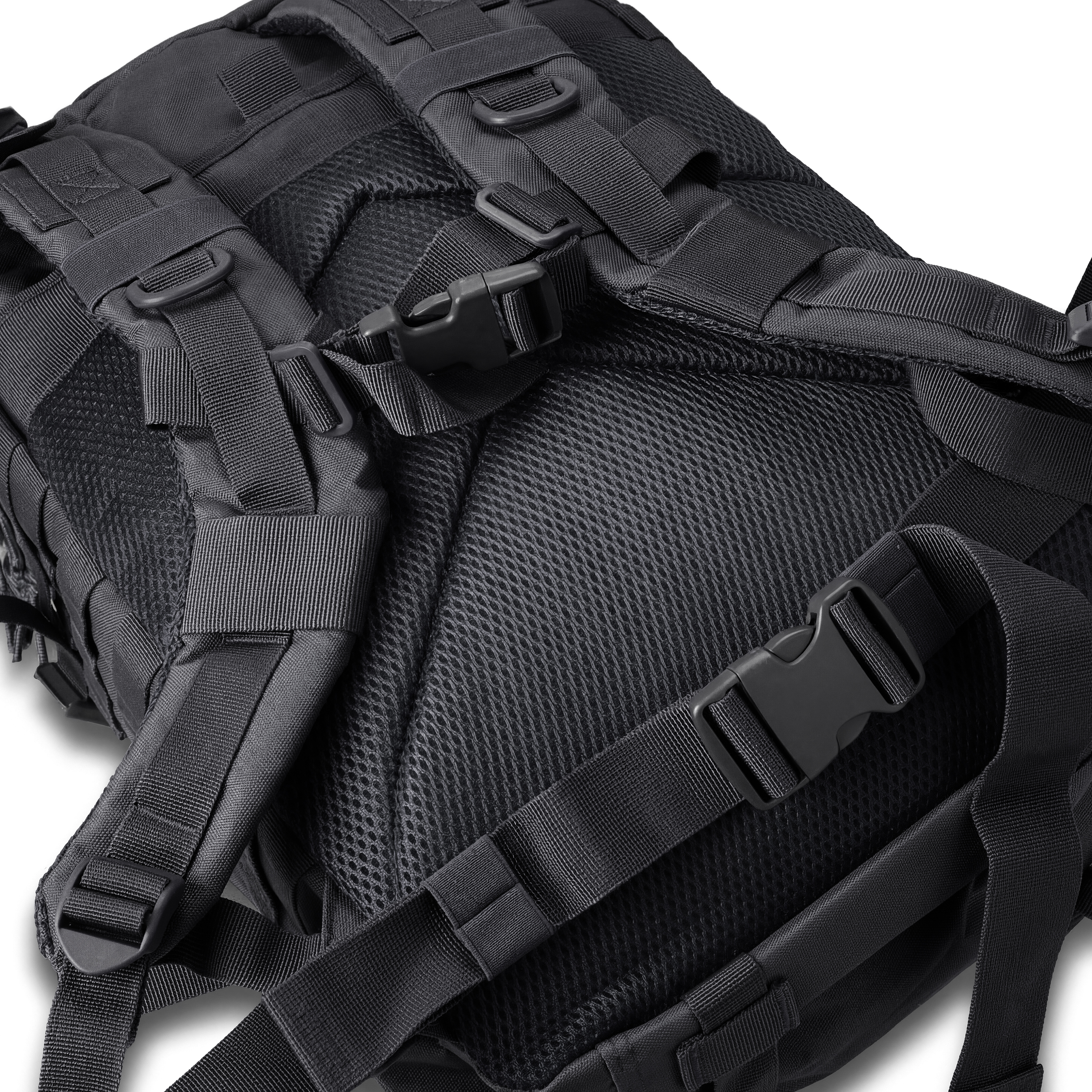 Expedition | Schwarzer modularer taktischer Rucksack mit 40 L Volumen und Patch-Fläche - 4