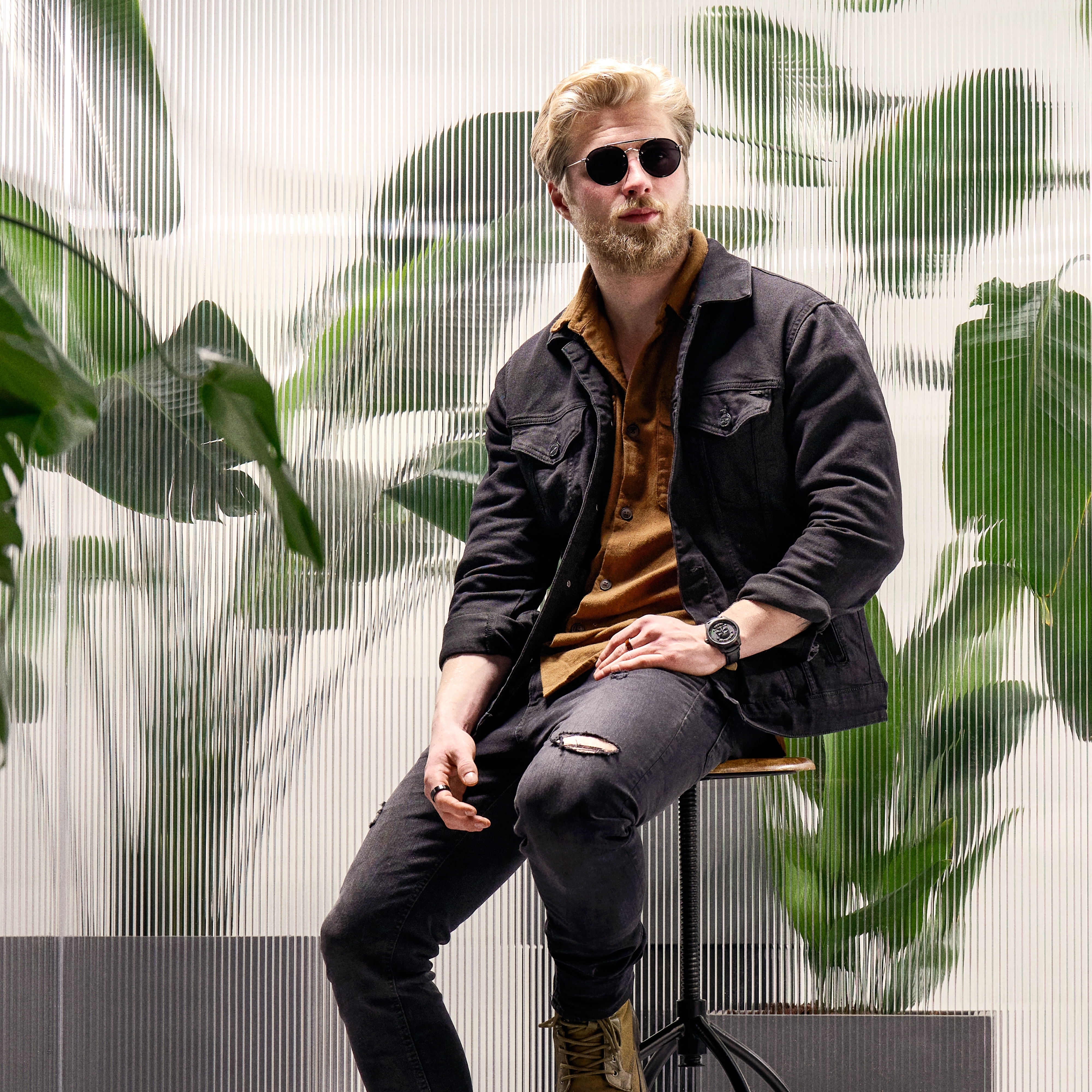 Occasus | Black Round Aviator Sunglasses - 5