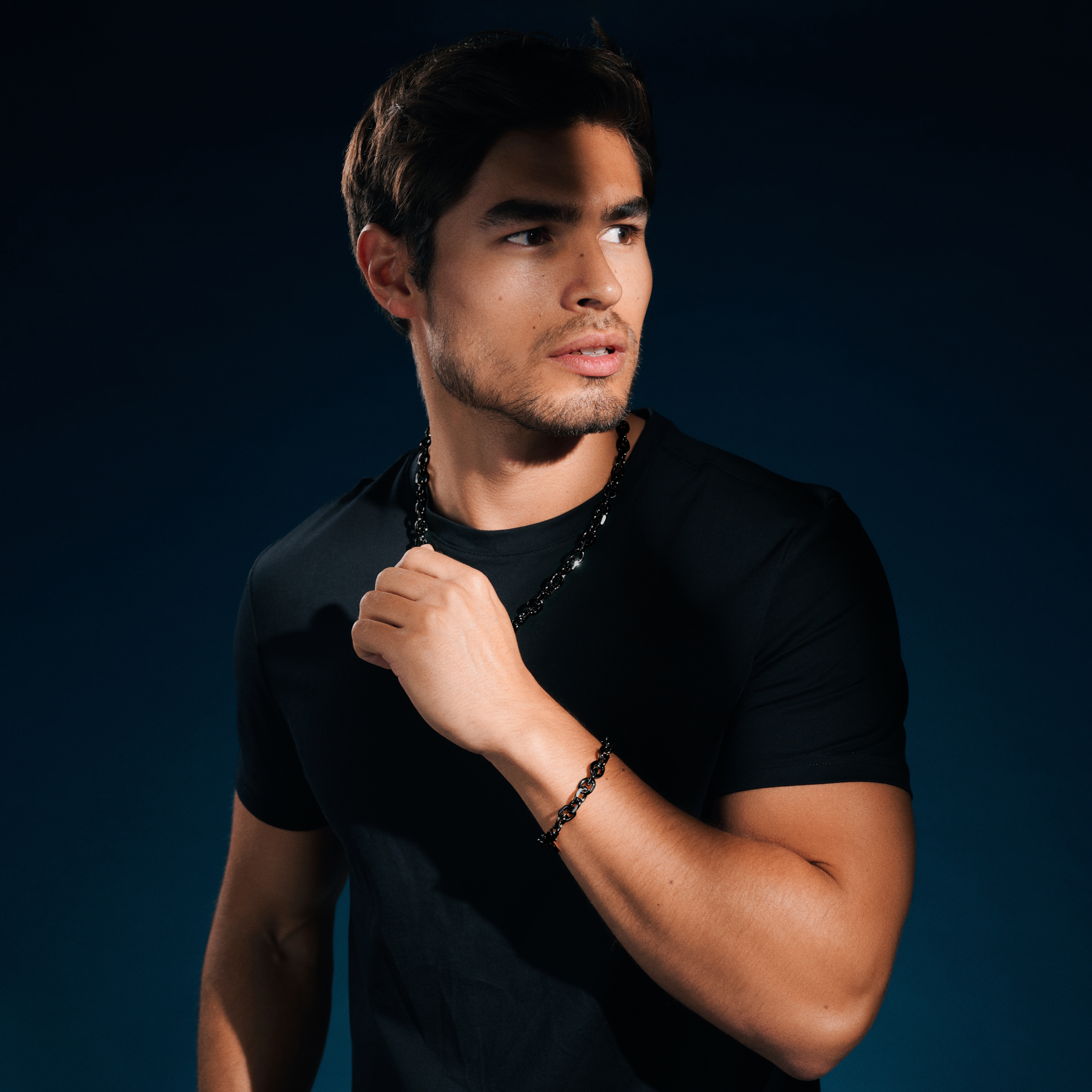 Essentials | 10 mm Gunmetal Schwarzes Kabelketten-Armband - 2