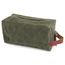 Green toiletry bags