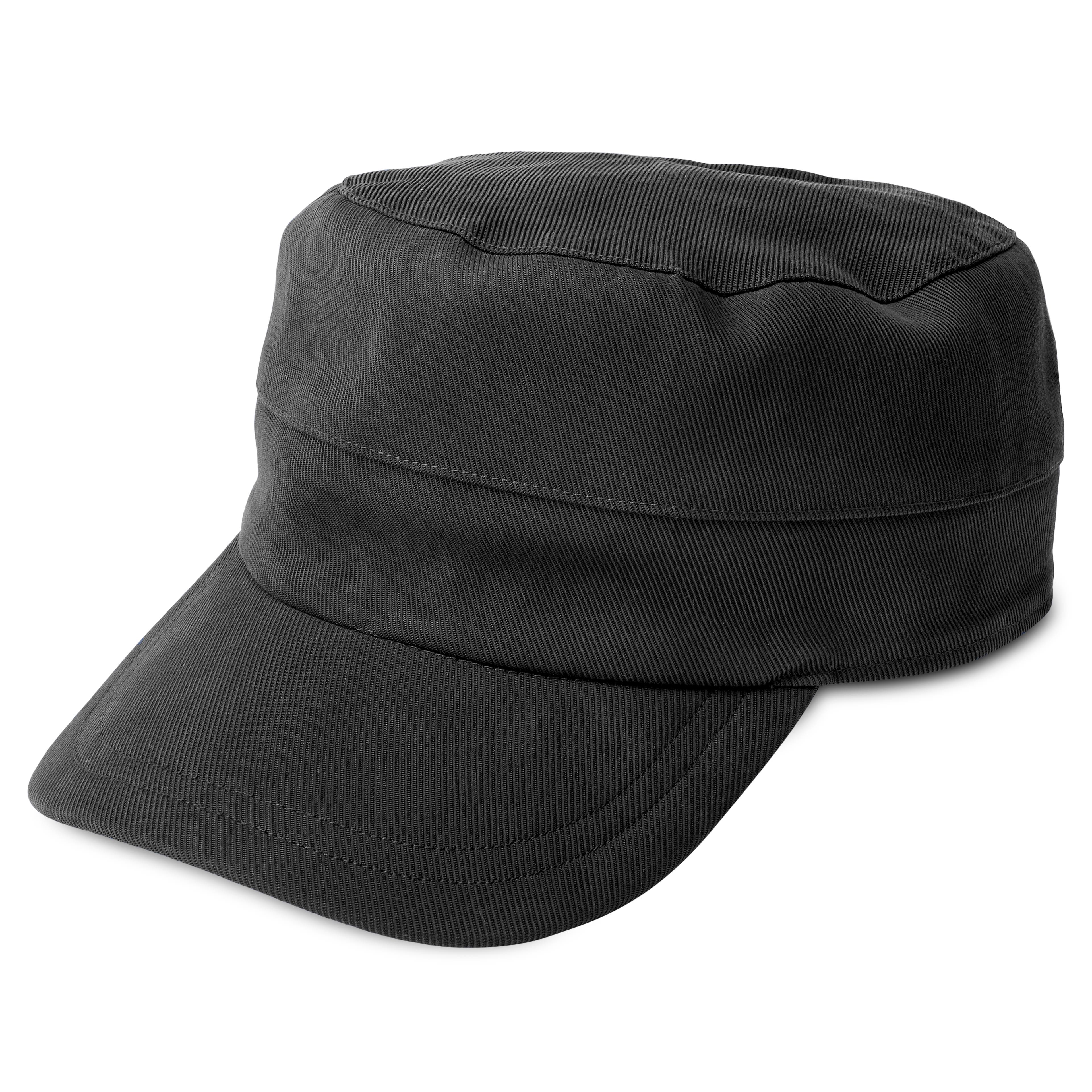 Gorra militar de algodón negro Flynn