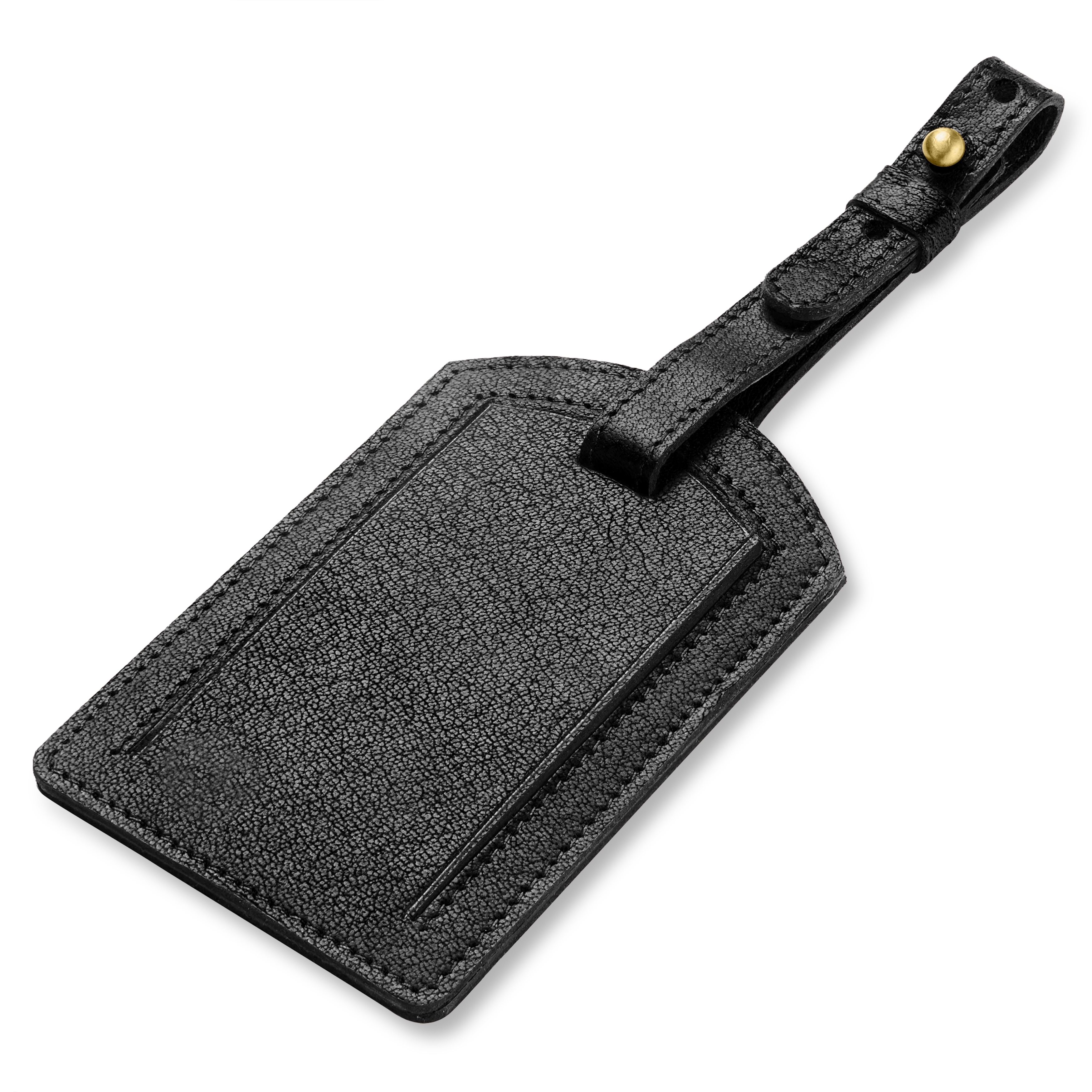 Bagasjemerke | Svart fullnarvet bøffelskinn | Avrundet - 2