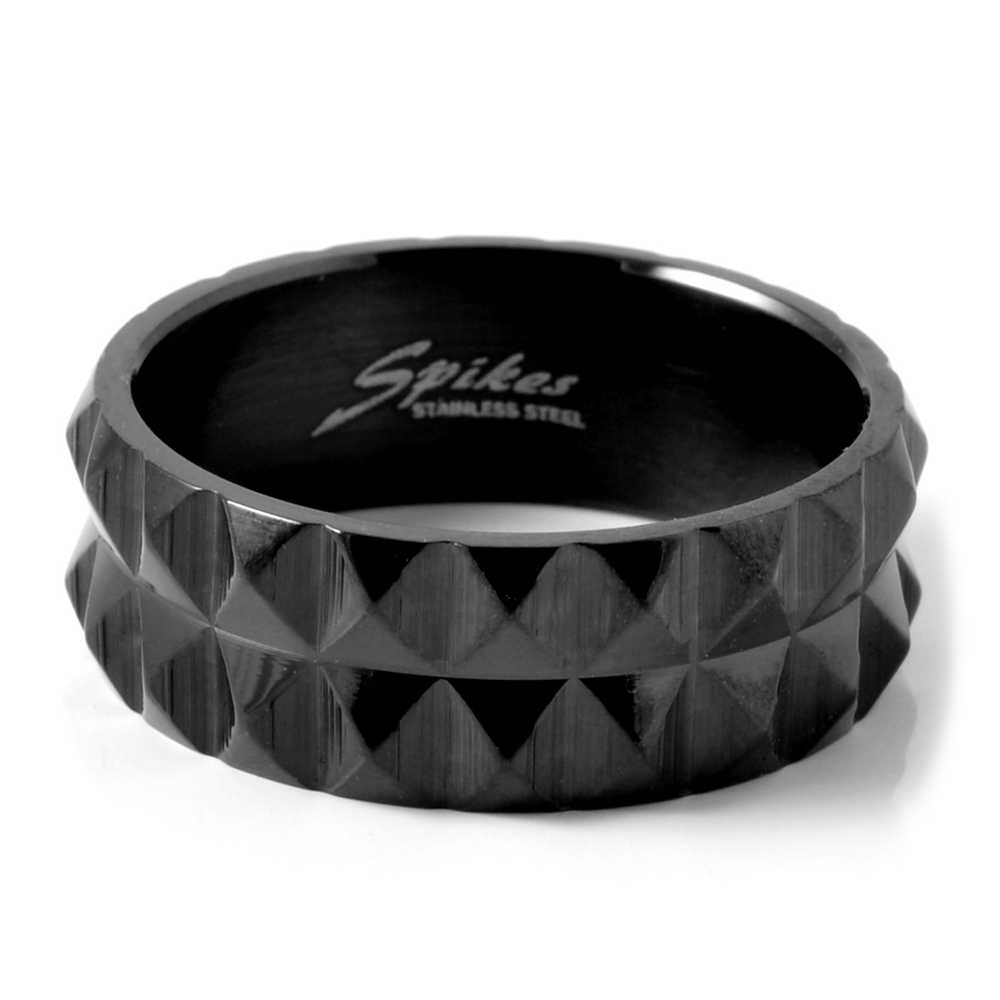 Musta teräksinen niittisormus - 2