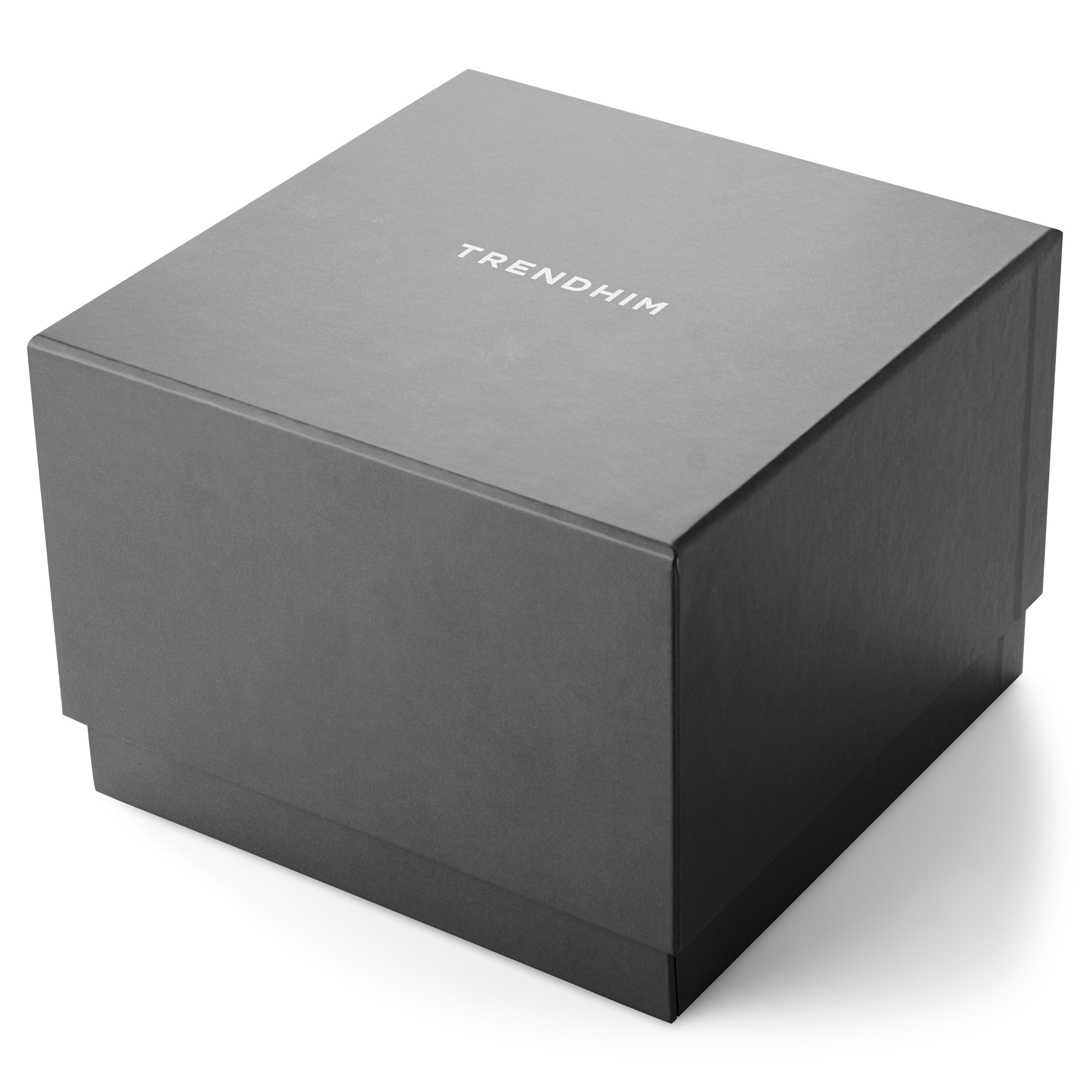 Graue Premium Uhrenbox aus Kunstleder