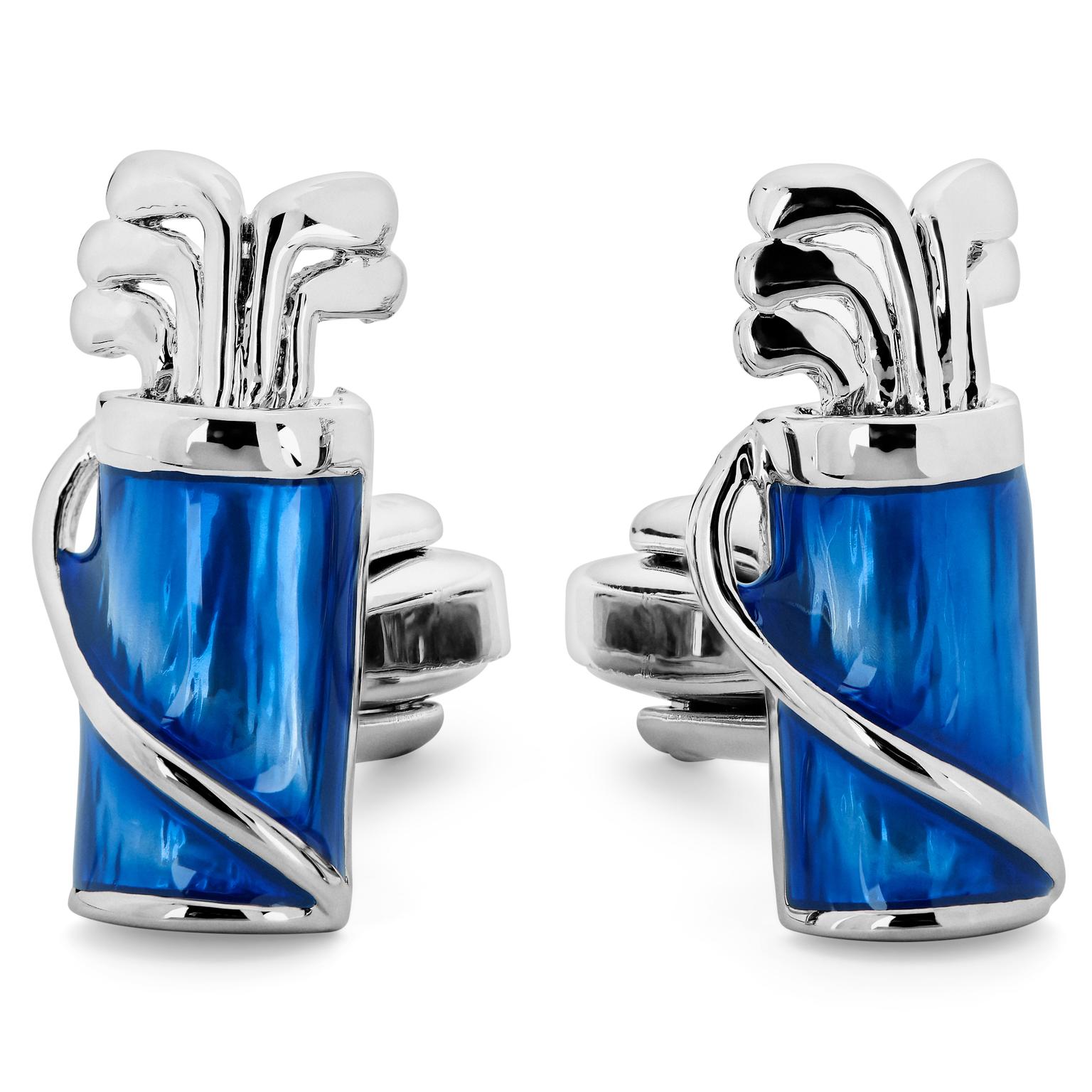 Meraklis | Silver-Tone and Blue Golf Set Cufflinks Meraklis | Silver-Tone and Blue Golf Set Cufflinks