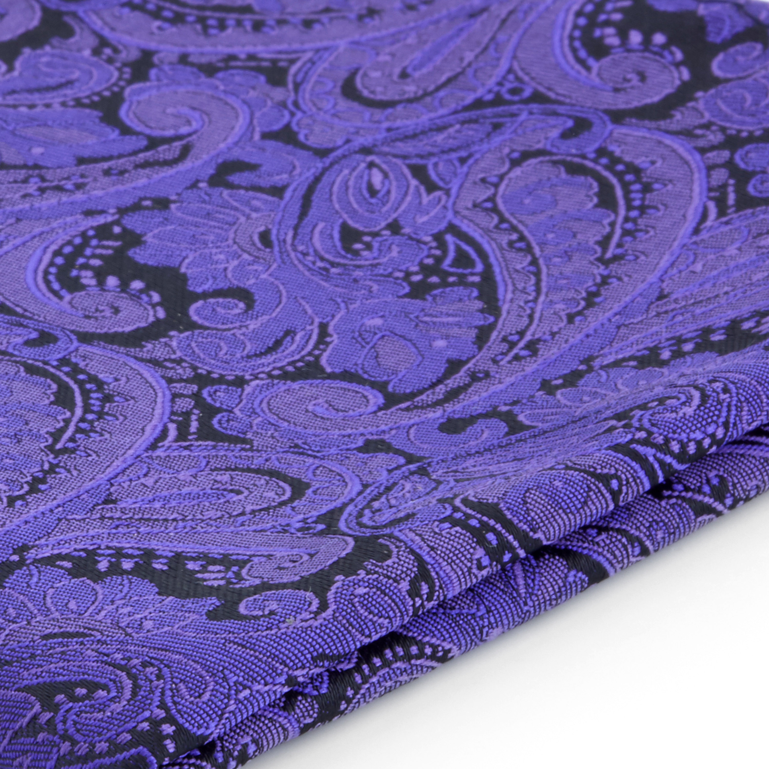 Tumši purpursarkans peislija raksta poliestera kabatas lakatiņš - 2