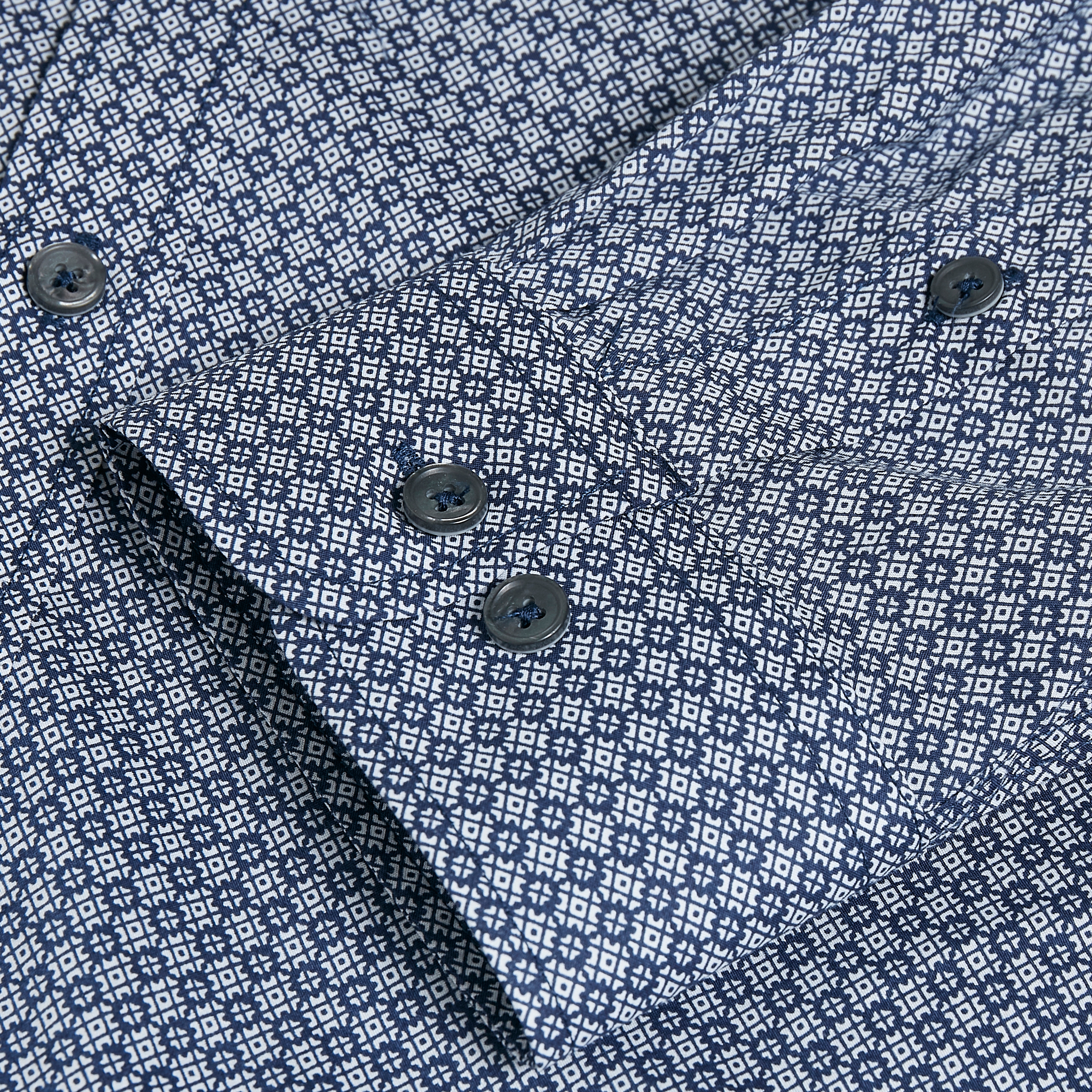 Chemise bleue à petit motif Trostol - 4