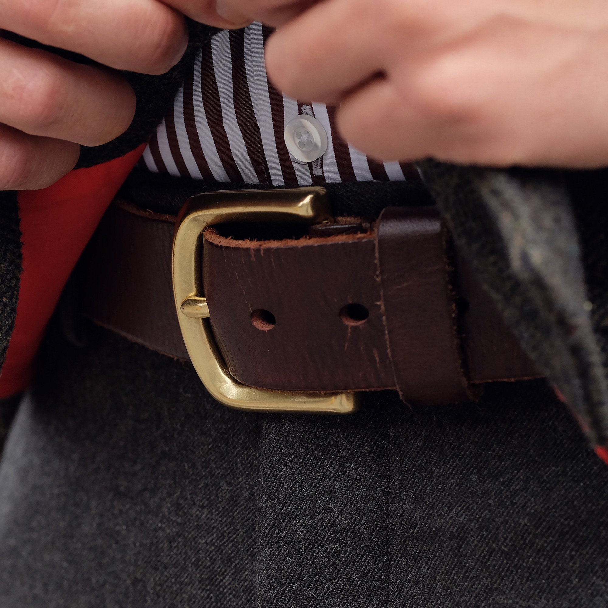 Natuurlijke leren riem - 4