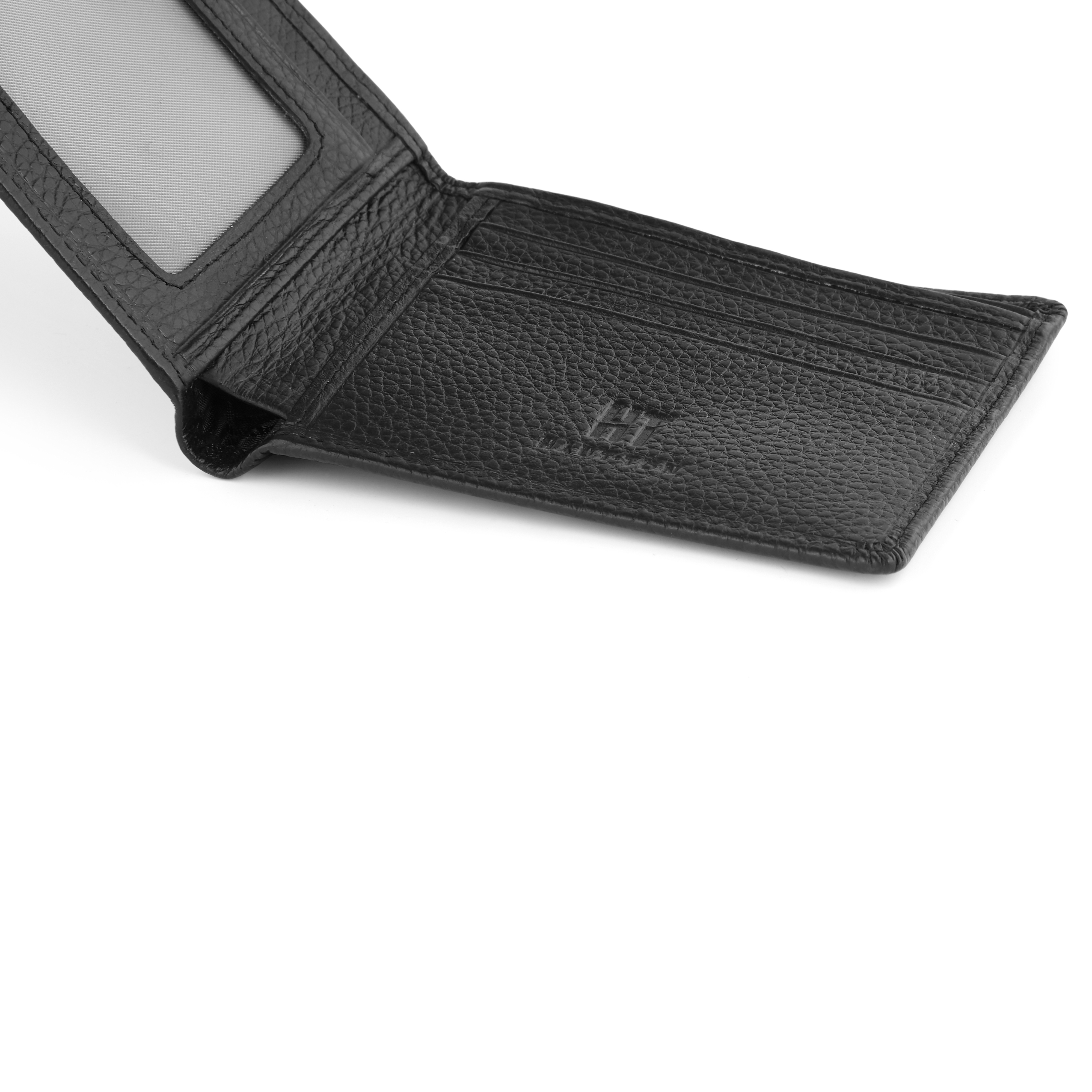 Schlanke Schwarze Leder Geldbörse - 5