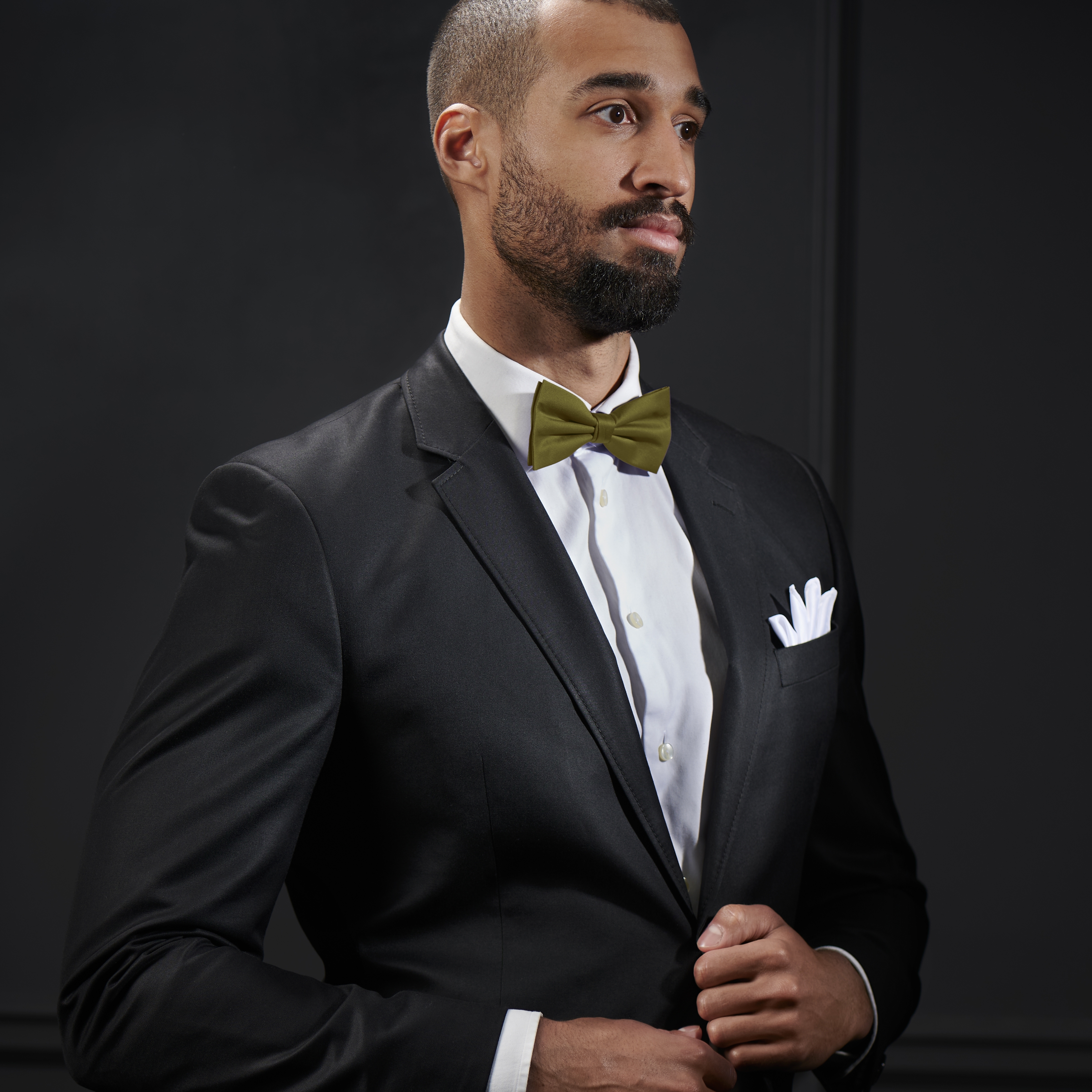 Noeud papillon classique vert automnal - 4