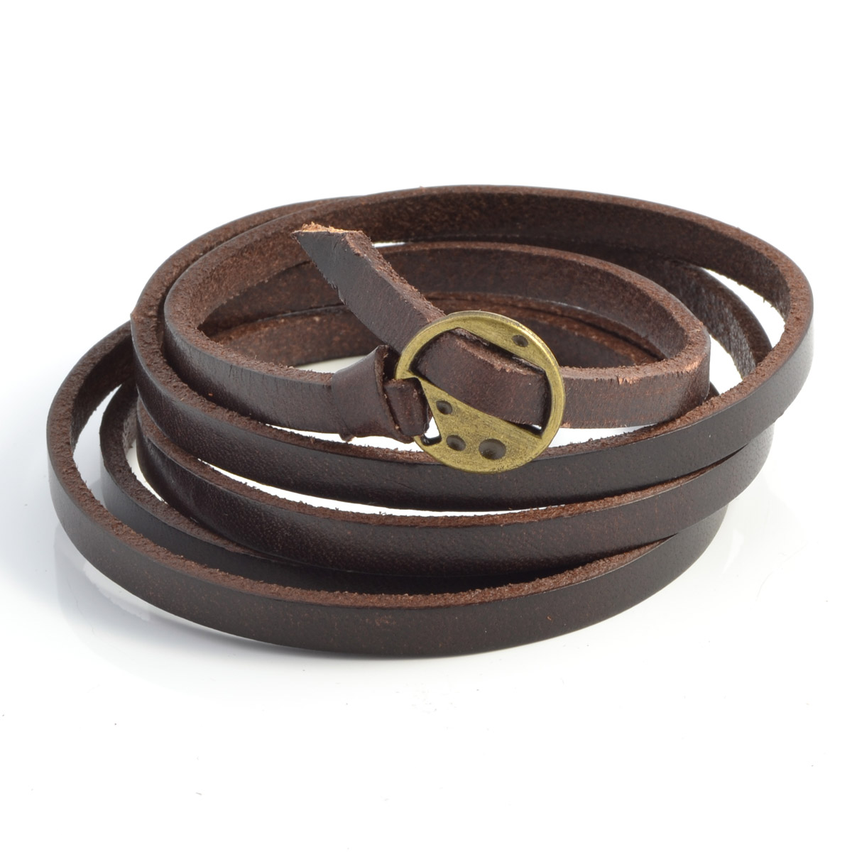 Brown Adjustable Twisted Leather Bracelet - 2