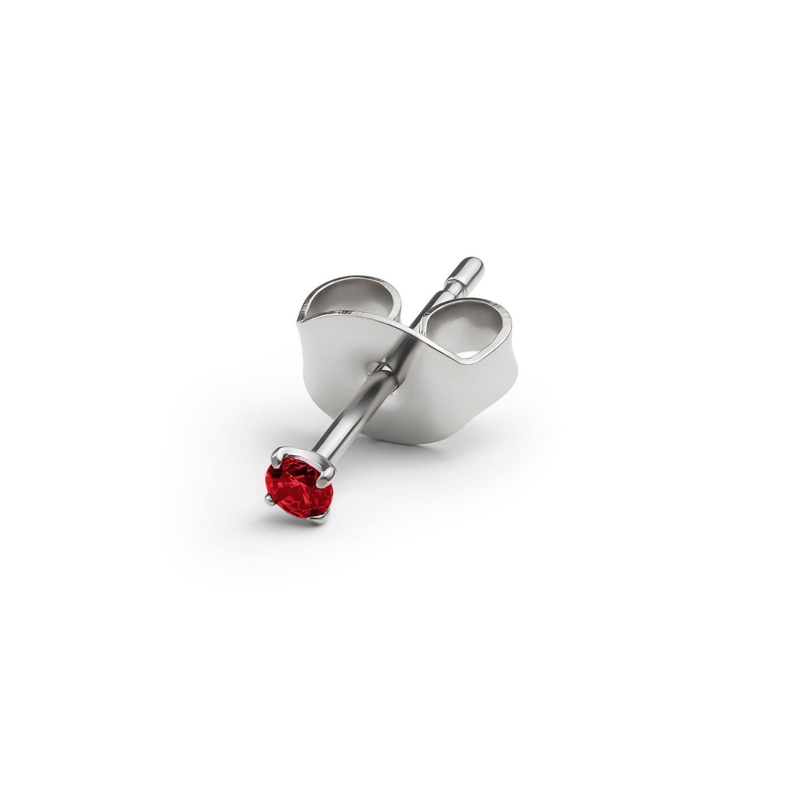 Aura | 2mm Titanium Garnet Red Zirconia Stud Earring Aura | 2mm Titanium Garnet Red Zirconia Stud Earring