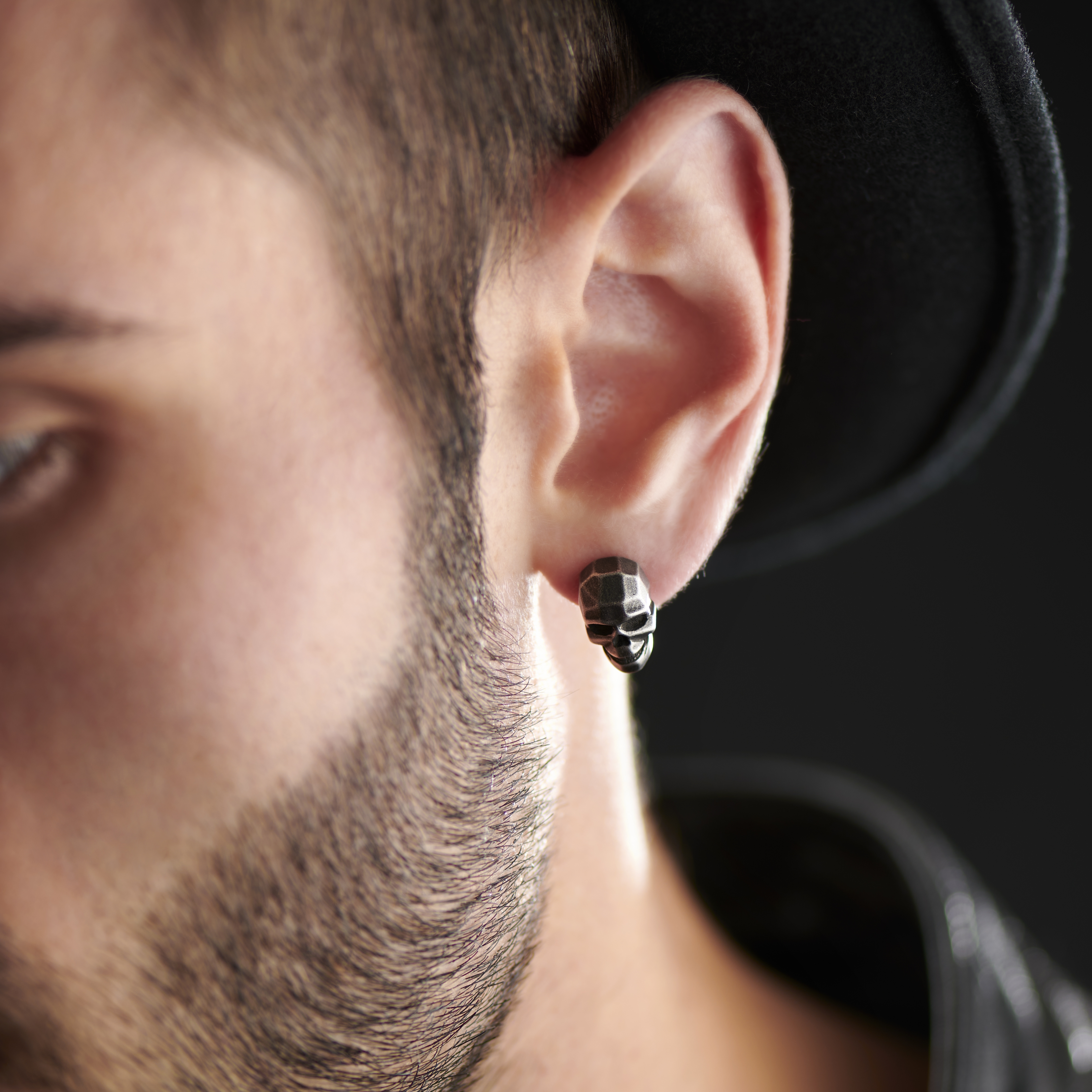 Jax Grijze Stalen Schedeloorbel - 3