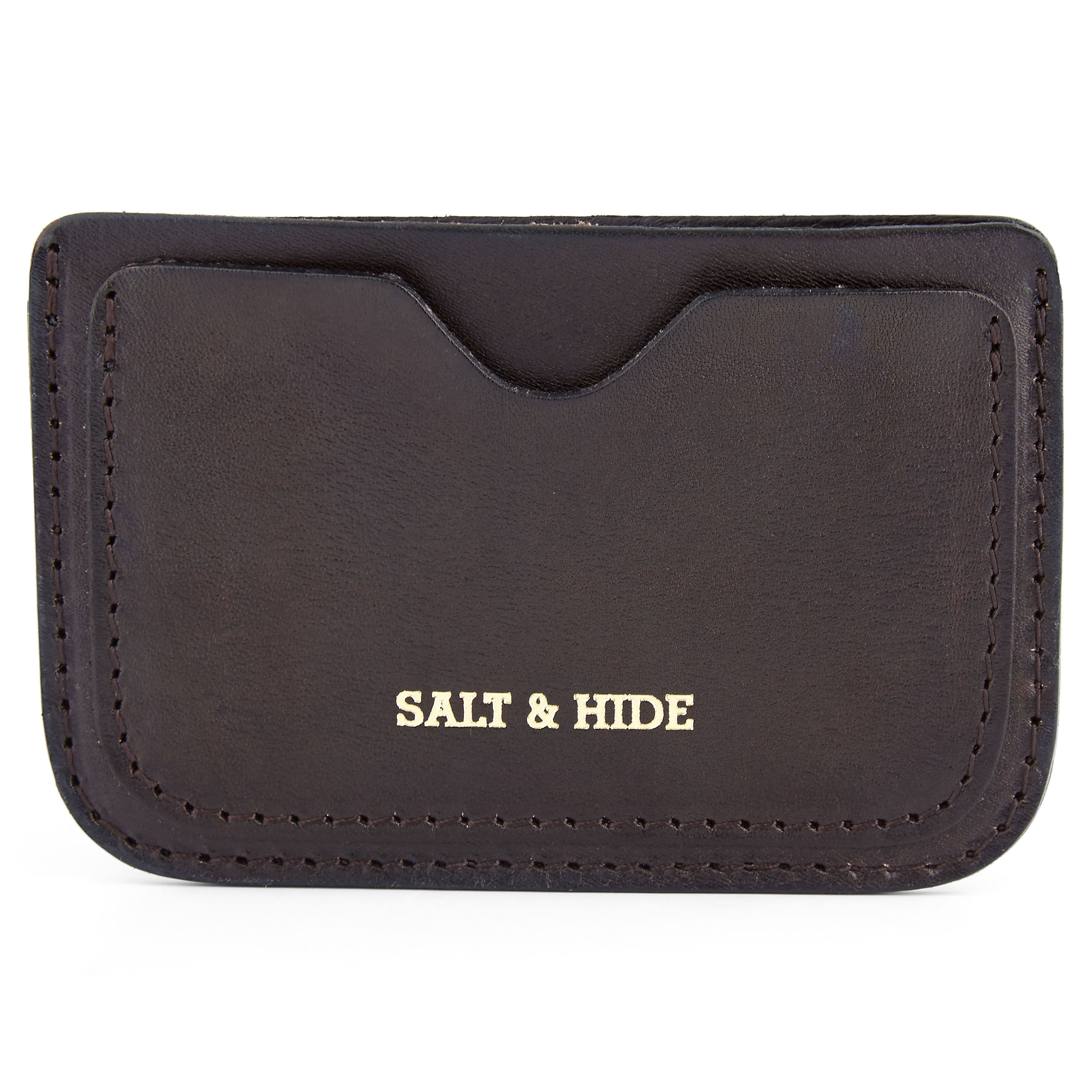 Coffee Brown Leather Card Holder - 3