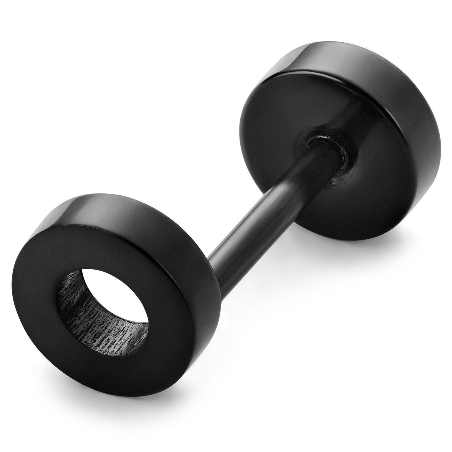 Kör alakú fekete bedugós fülbevaló - 6 mm Kör alakú fekete bedugós fülbevaló - 6 mm