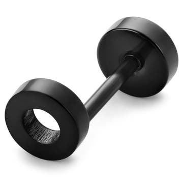 6 mm Runt Svart Stud Örhänge 6 mm Runt Svart Stud Örhänge