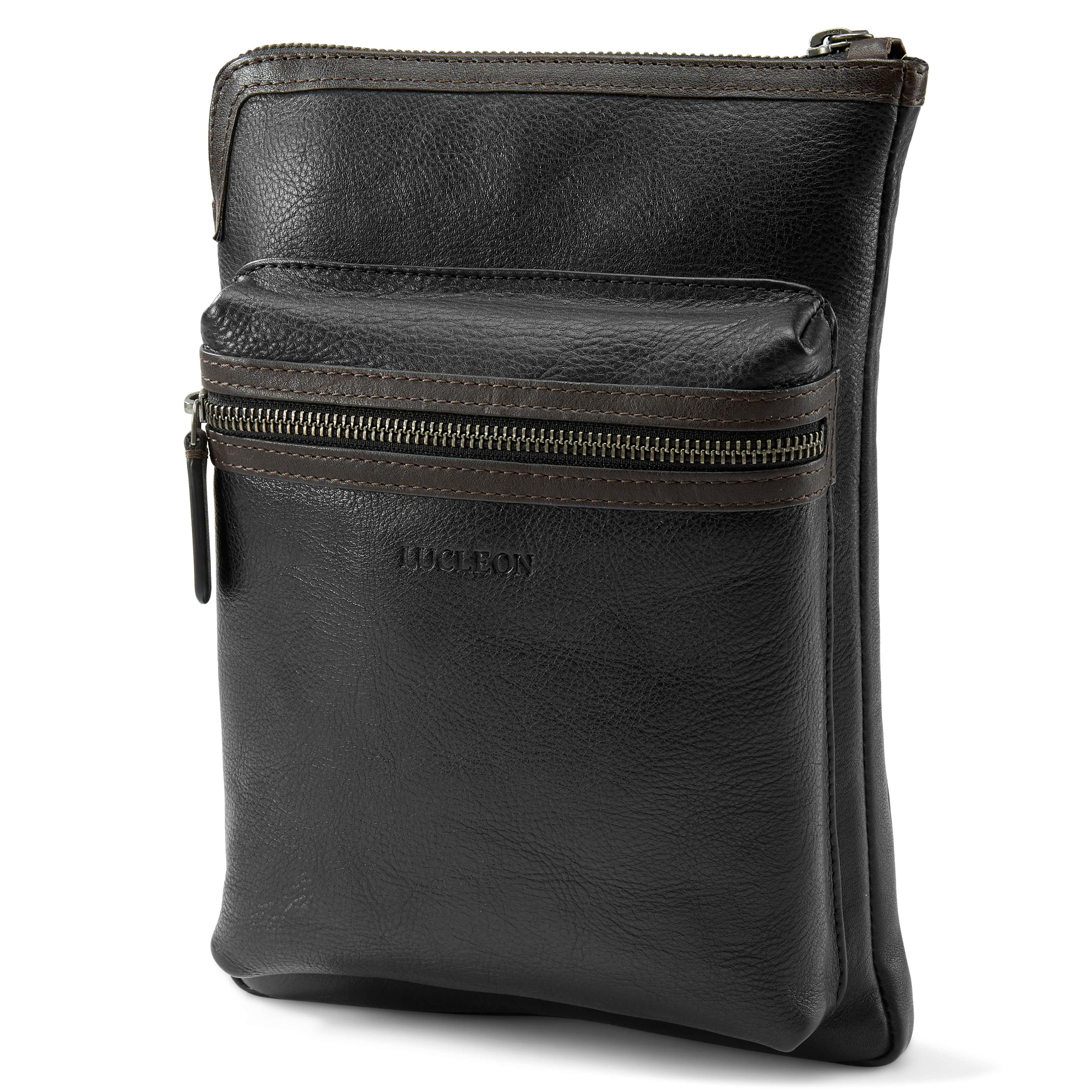 Liam Black & Dark-Brown Leather Tablet Case