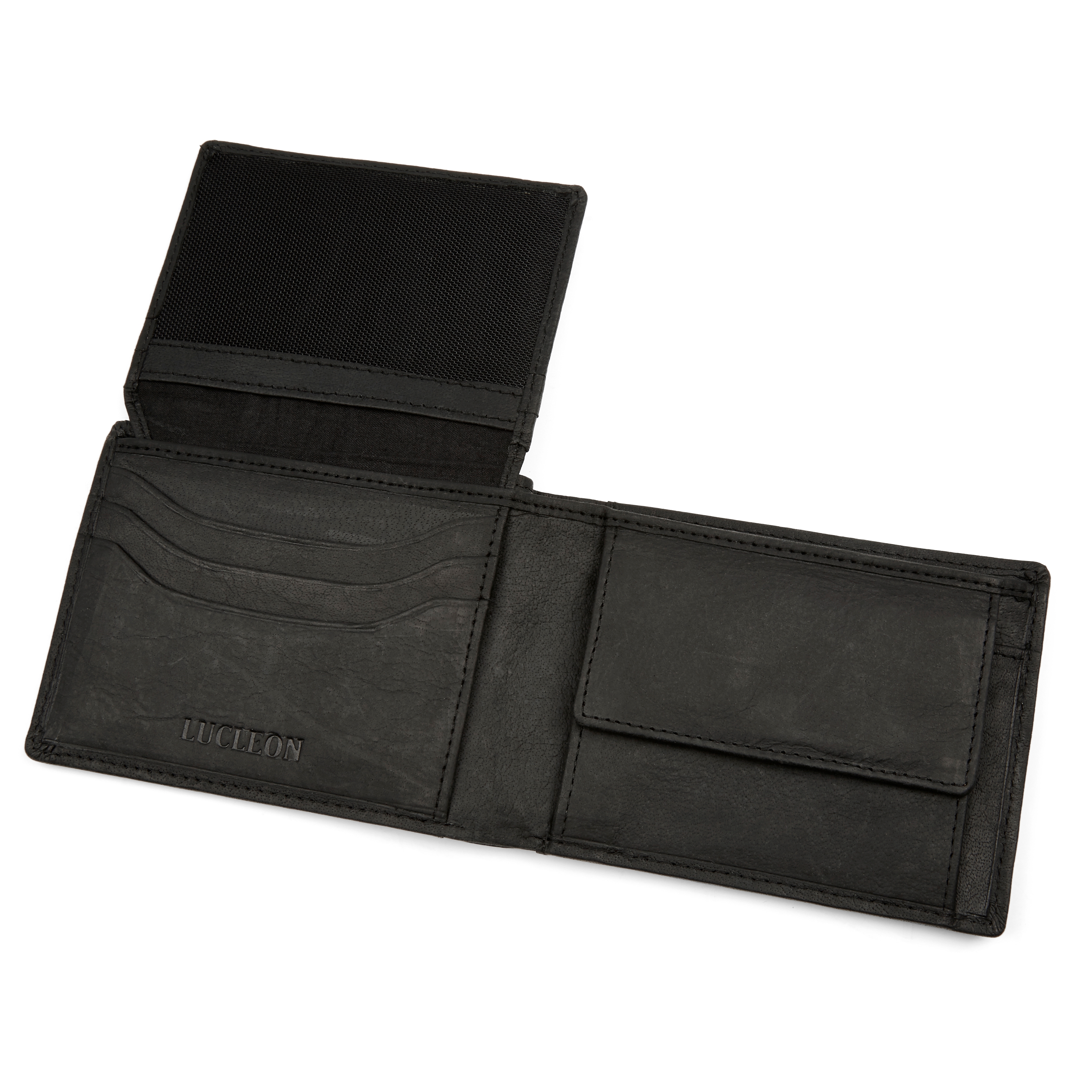 Cartera Oxford de cuero negra plegable rápida - 2