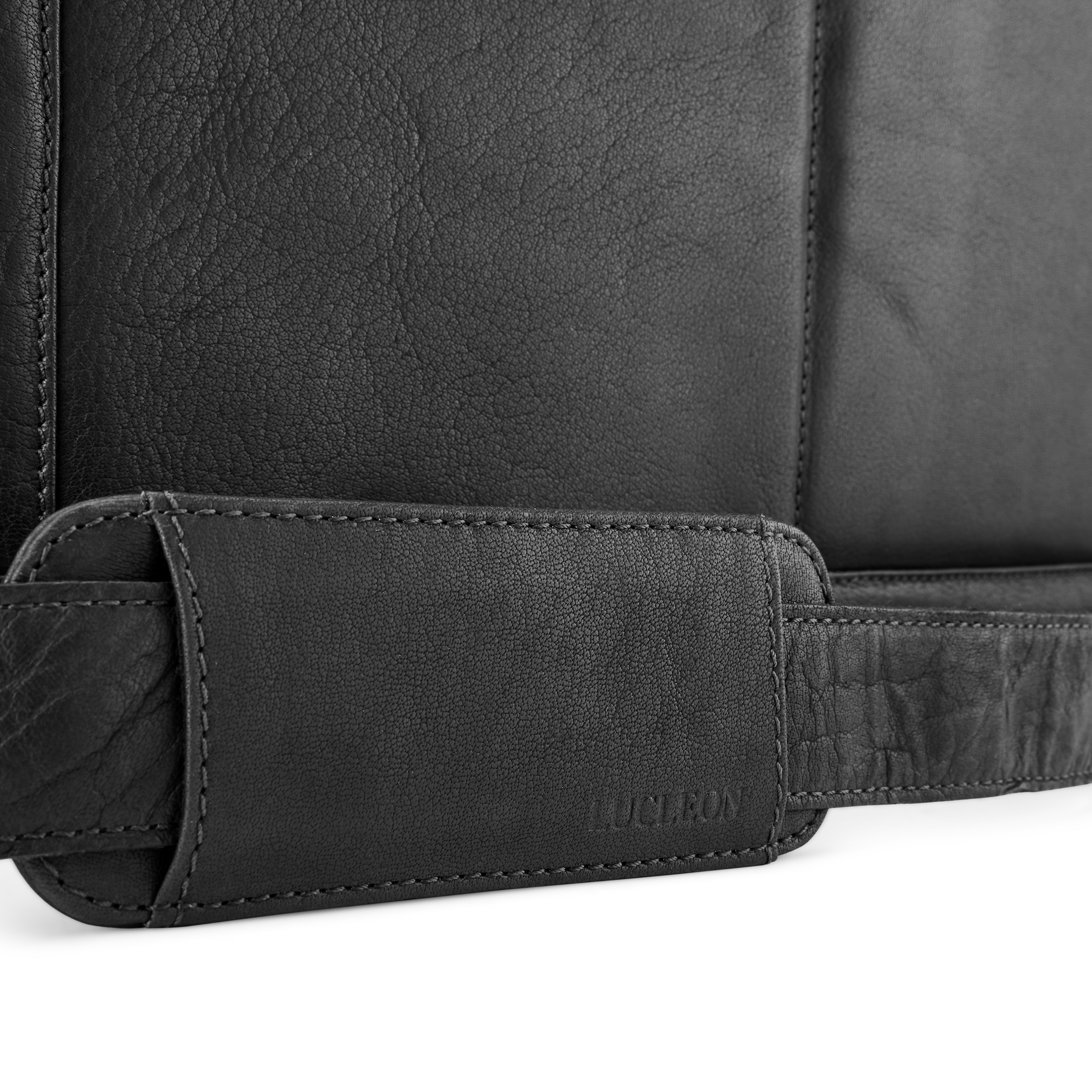 Montreal Classic Black Leather Laptop Bag  - 9