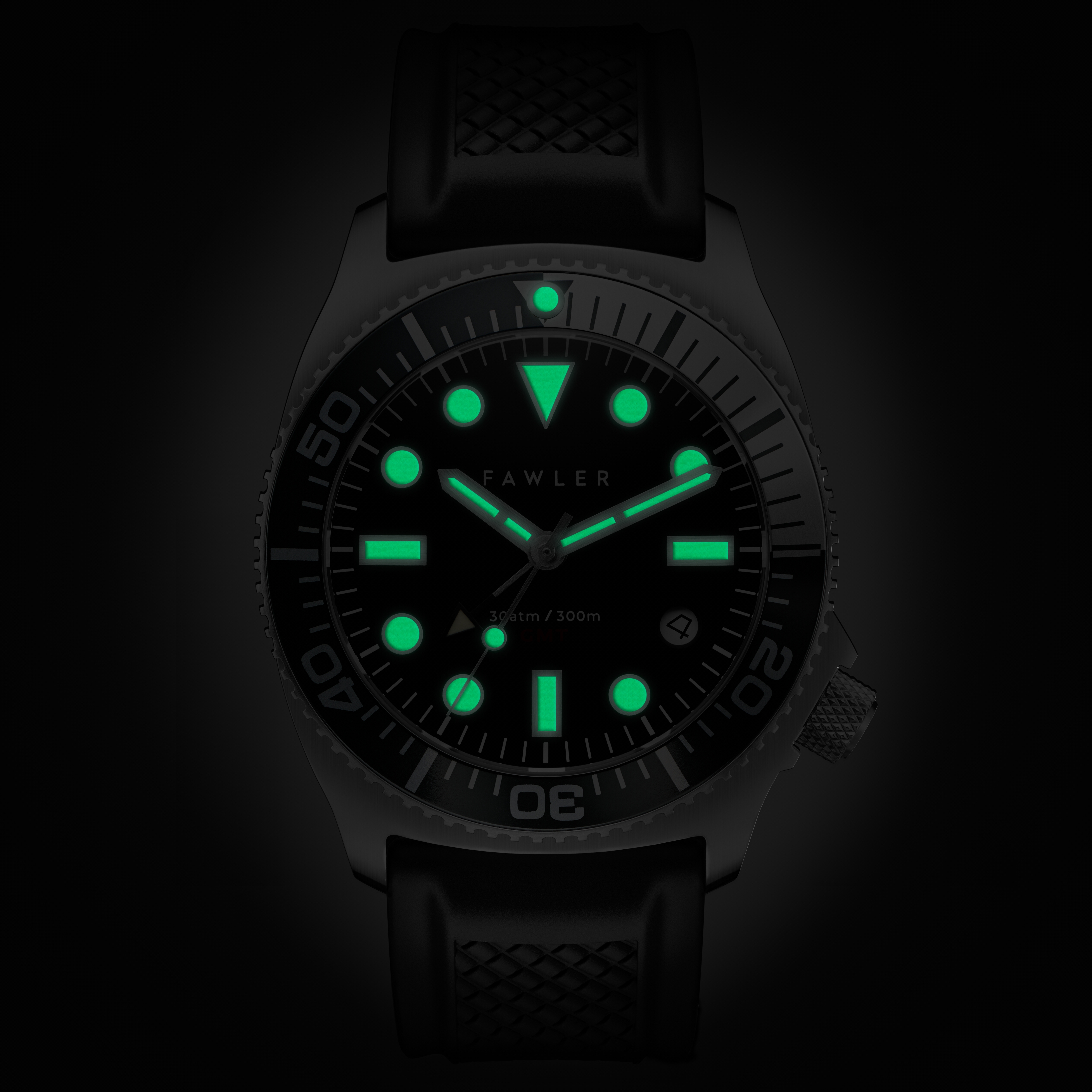 Alon | Czarny zegarek GMT do nurkowania ze stali nierdzewnej - 2