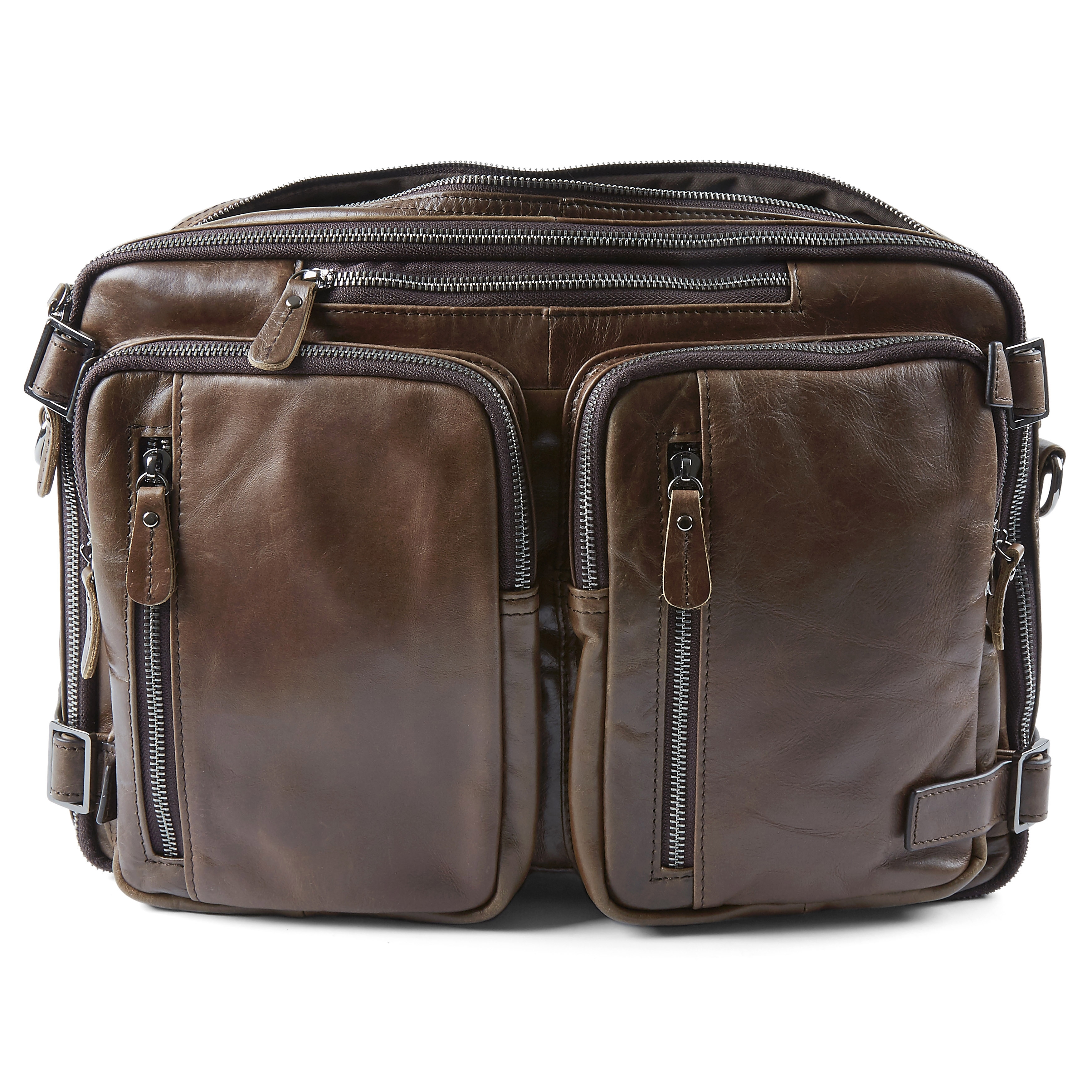 Sac en cuir marron foncé multifonction Aztec - 2