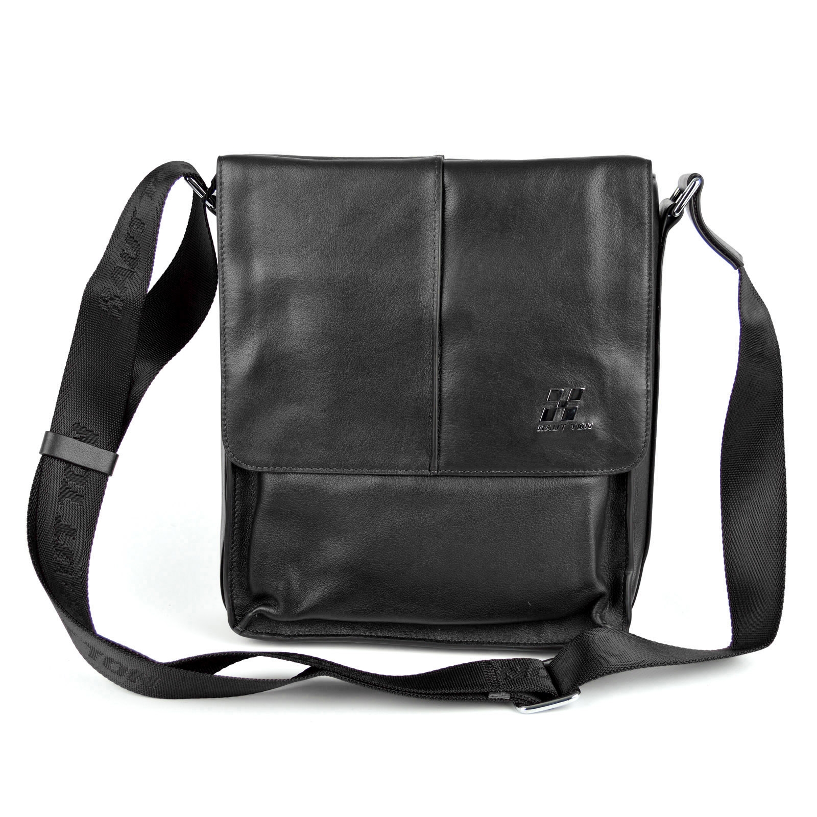 Bandolera de cuero clásica negra HT - 3