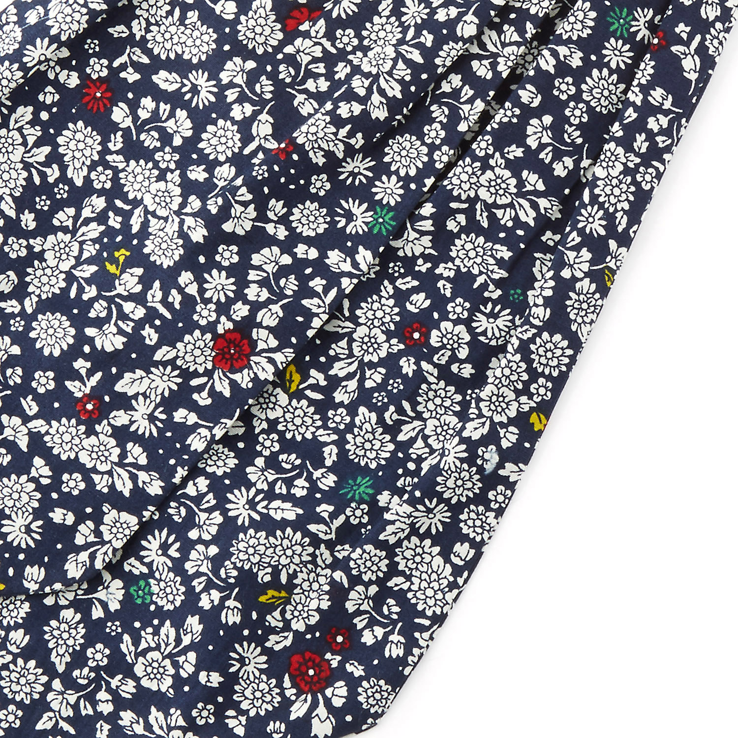 Marineblauwe Bloemige Katoenen Stropdassjaal - 2