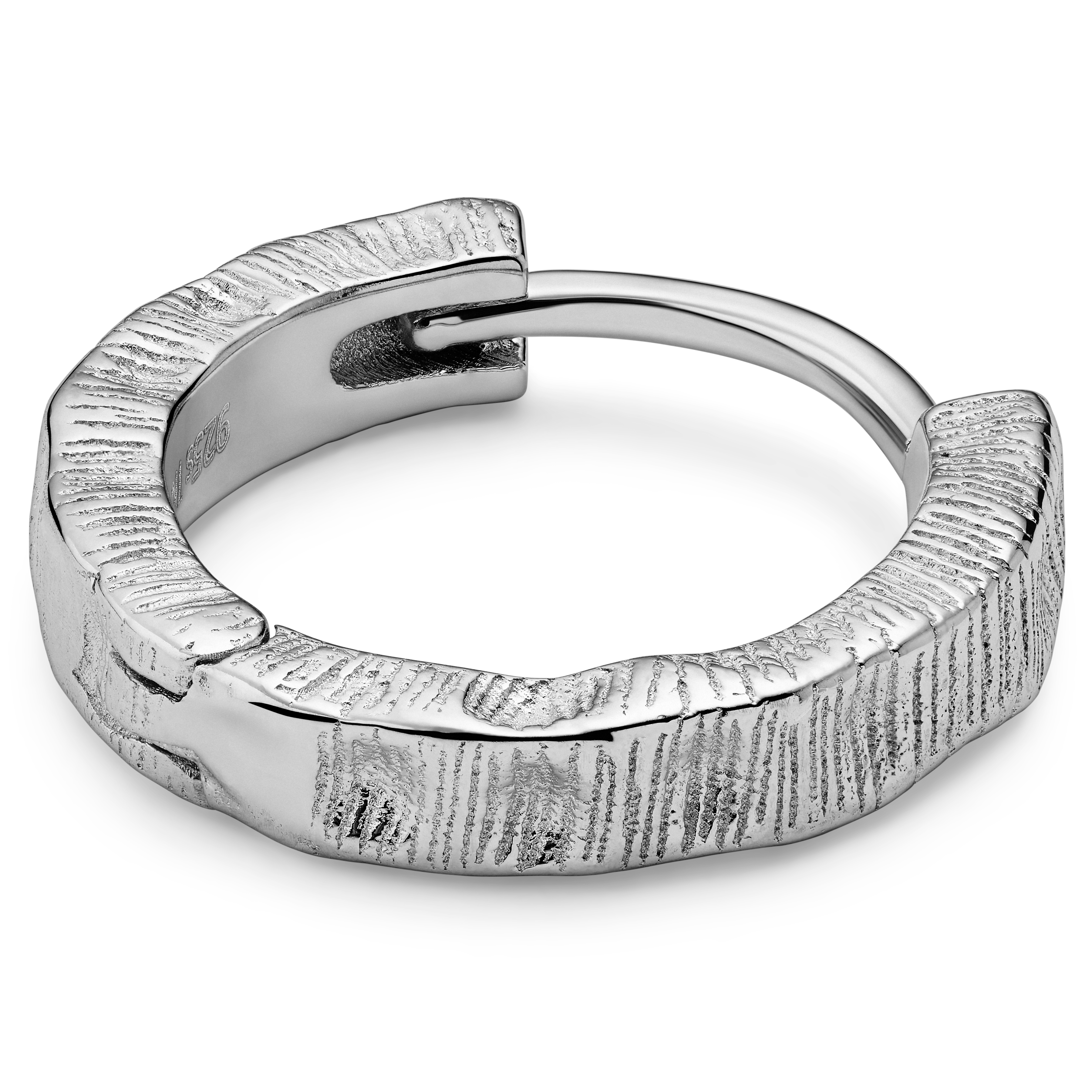 Rustic | 925 Sterling Silver Rustic Hoop Earring